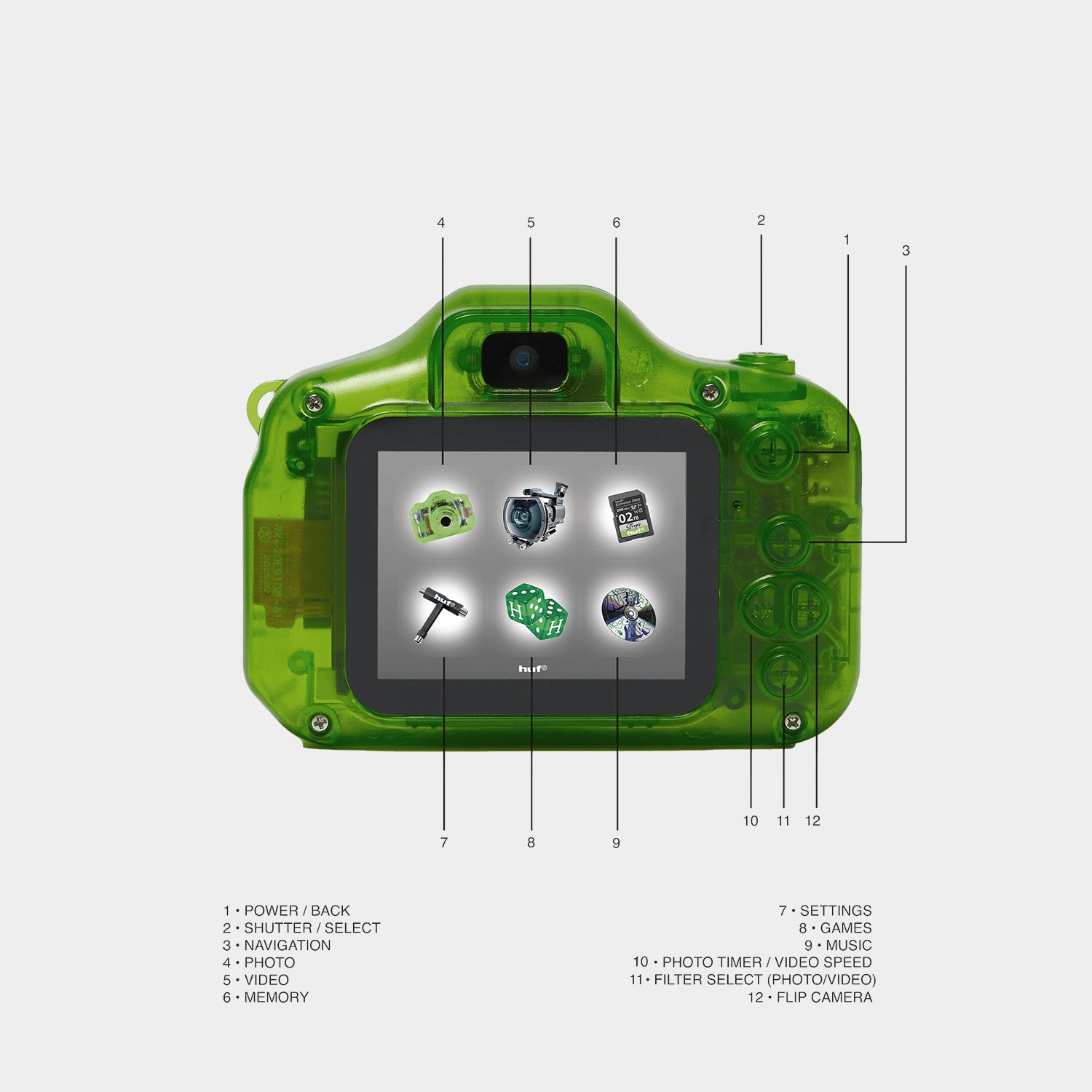 HUF (ハフ) Worldwide JP /OTHERS(その他アクセサリー)/ HUF X TOMBOGO POCKETCAM商品 / HUF GREEN