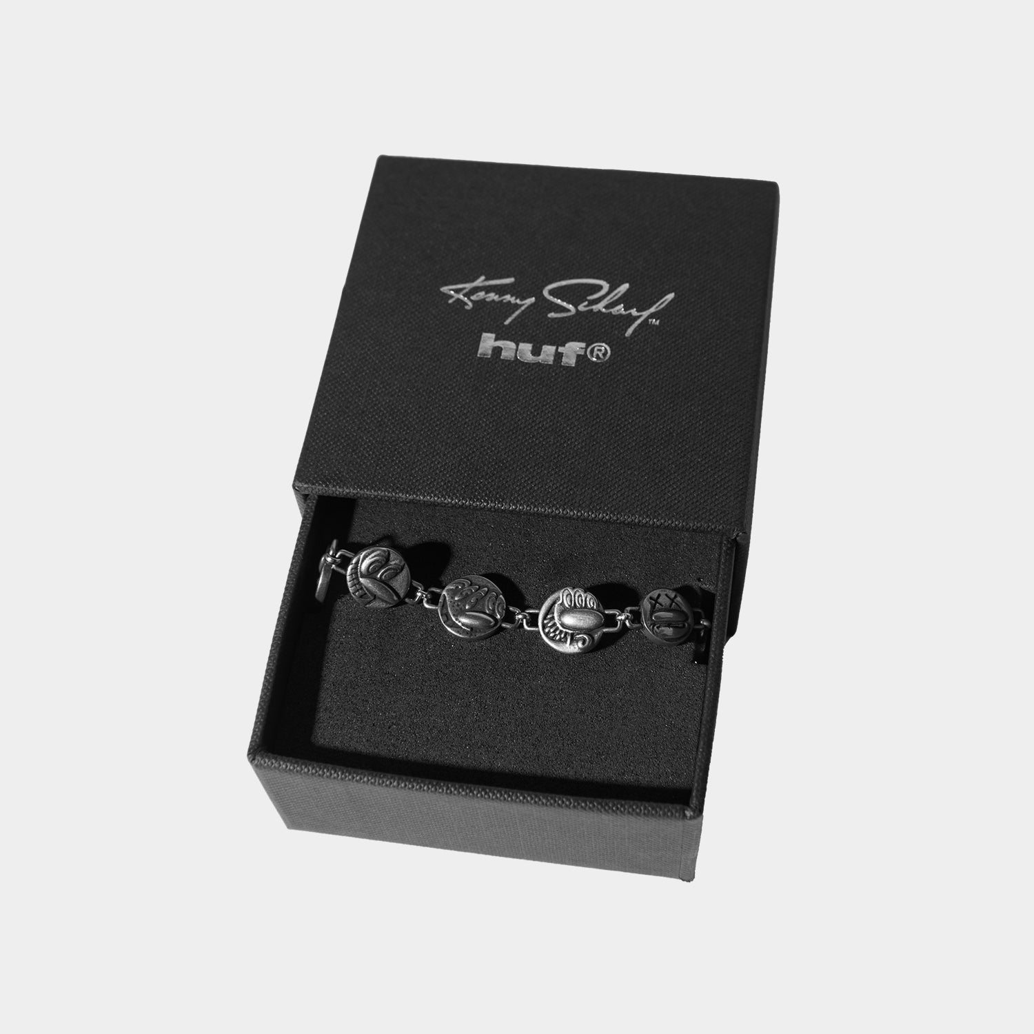 HUF (ハフ) Worldwide JP /JEWELRY(ジュエリー)/ KENNY SCHARF ROUND GUYS CHARM BRACELET商品 / SILVER