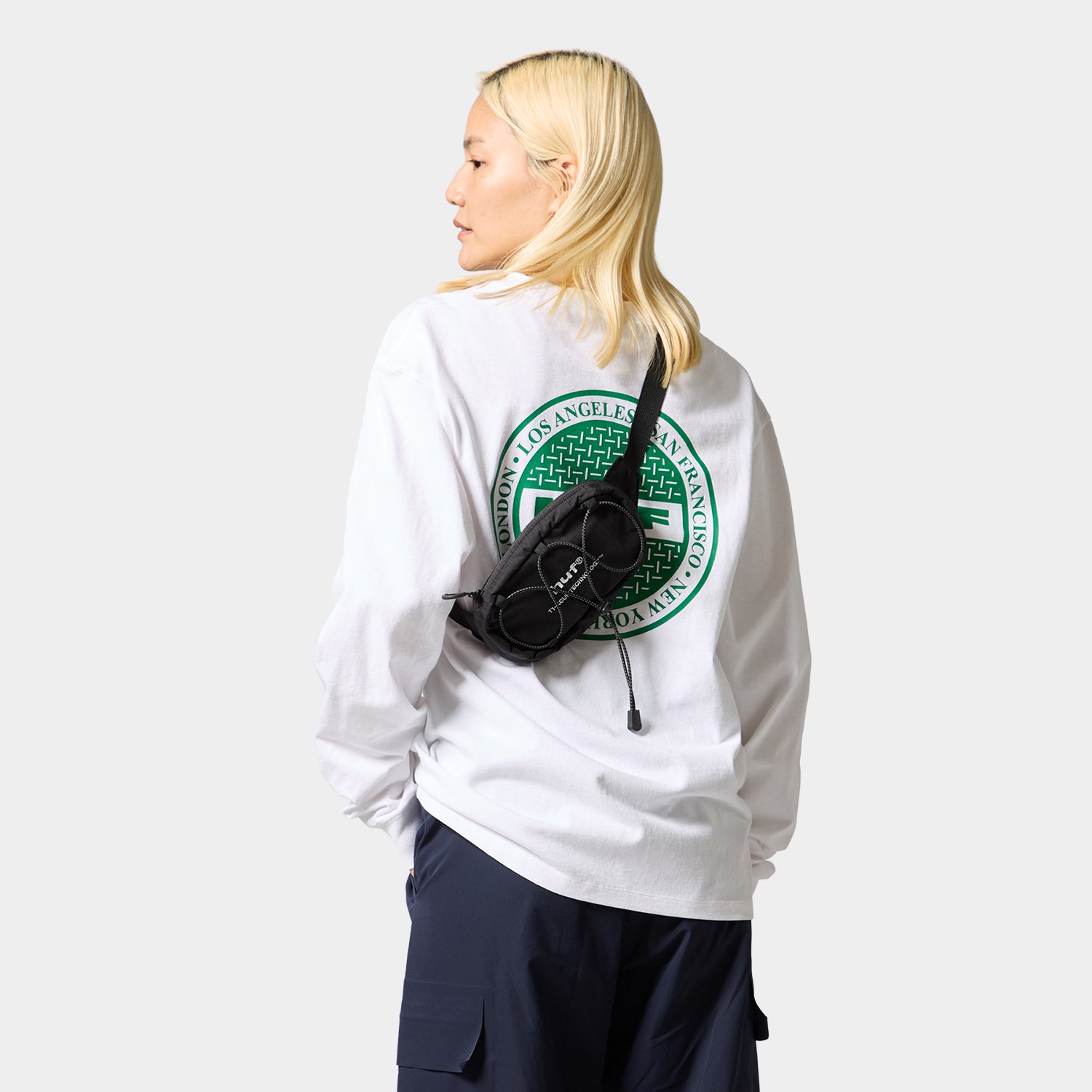 HUF (ハフ) Worldwide JP /BAGS(バッグ)/ HUF®eightynine LOGO FANNY PACK商品 / BLACK