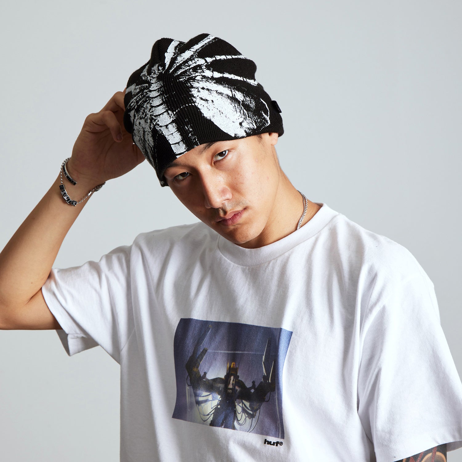 HUF (ハフ) Worldwide JP /HATS & BEANIES(ハット&ビーニー)/ HUF X ALIENS FACEHUGGER SKULL BEANIE商品 / BLACK