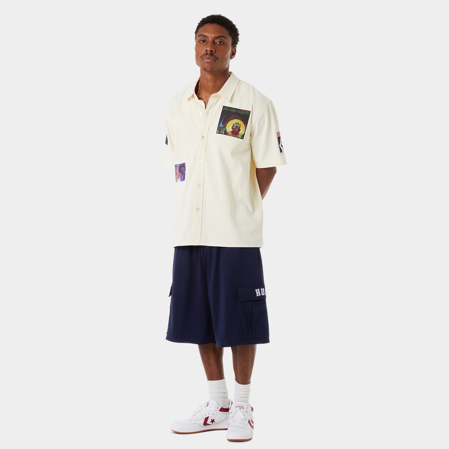 HUF (ハフ) Worldwide JP /TOPS & SHIRTS(トップス&シャツ)/ HUF X STAX PATCHES BUTTON UP商品 / NATURAL