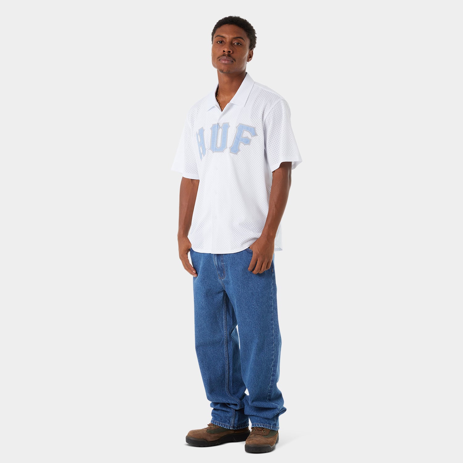 HUF (ハフ) Worldwide JP /TOPS & SHIRTS(トップス&シャツ)/ ARCH MESH BUTTON UP商品 / NAVY