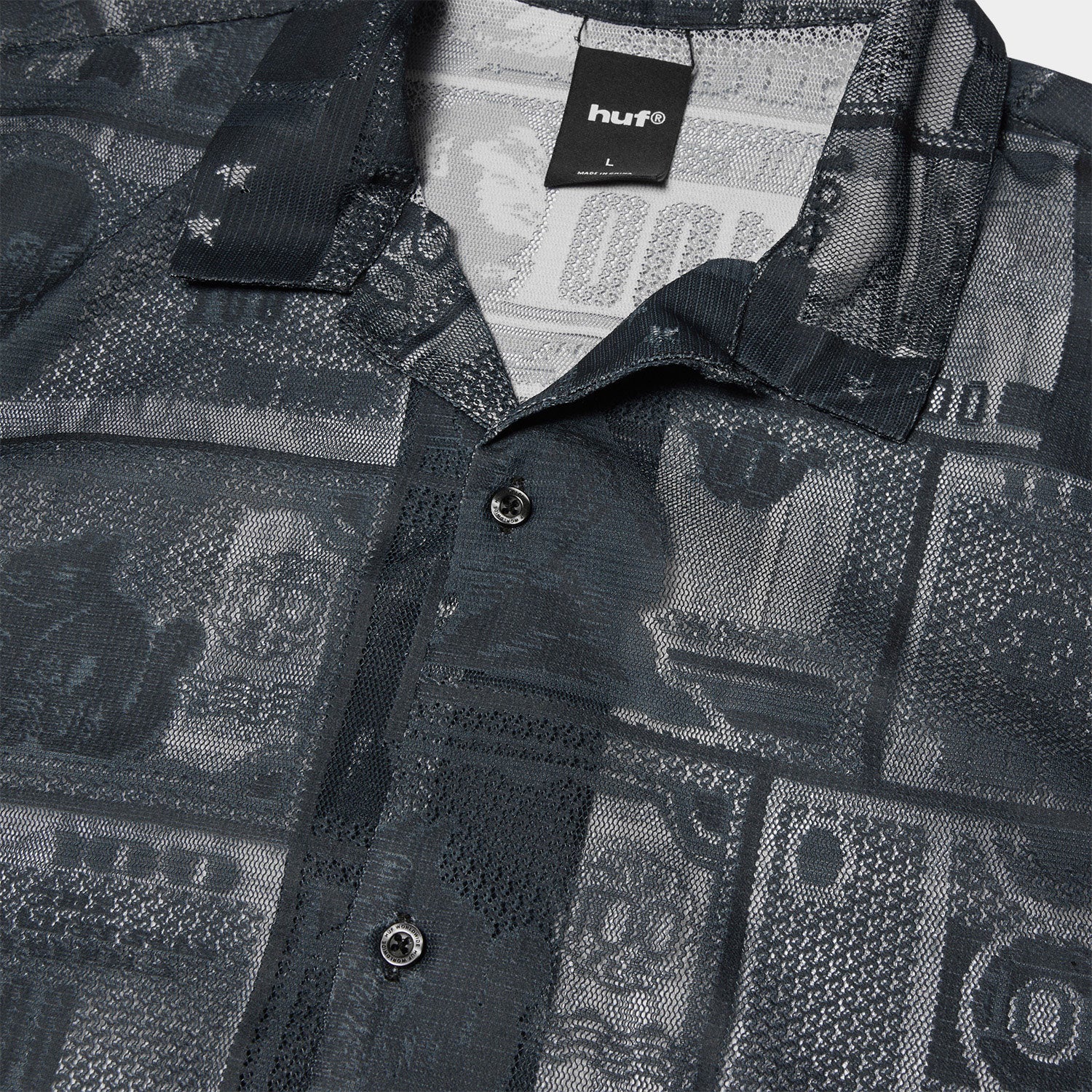 HUF (ハフ) Worldwide JP /TOPS & SHIRTS(トップス&シャツ)/ GLOBAL CURRENCY LACE SHIRT商品 / BLACK