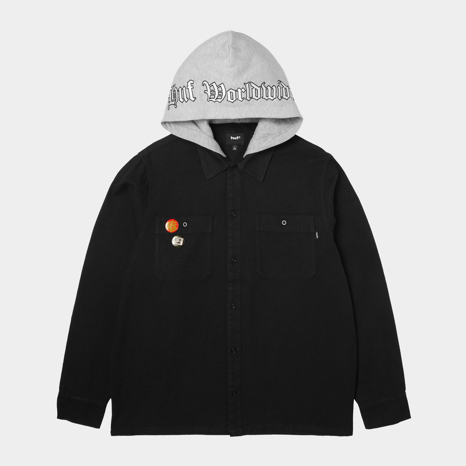 HUF (ハフ) Worldwide JP /TOPS & SHIRTS(トップス&シャツ)/ OLYMPIA HOODED OVERSHIRT商品 / BLACK
