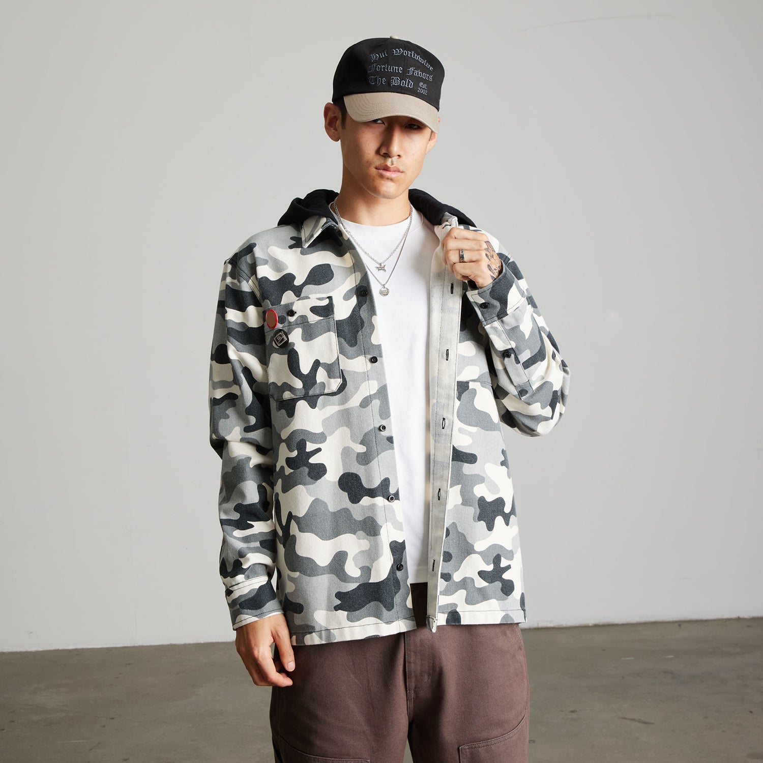 HUF (ハフ) Worldwide JP /TOPS & SHIRTS(トップス&シャツ)/ OLYMPIA CAMO HOODED OVERSHIRT商品 / CAMO