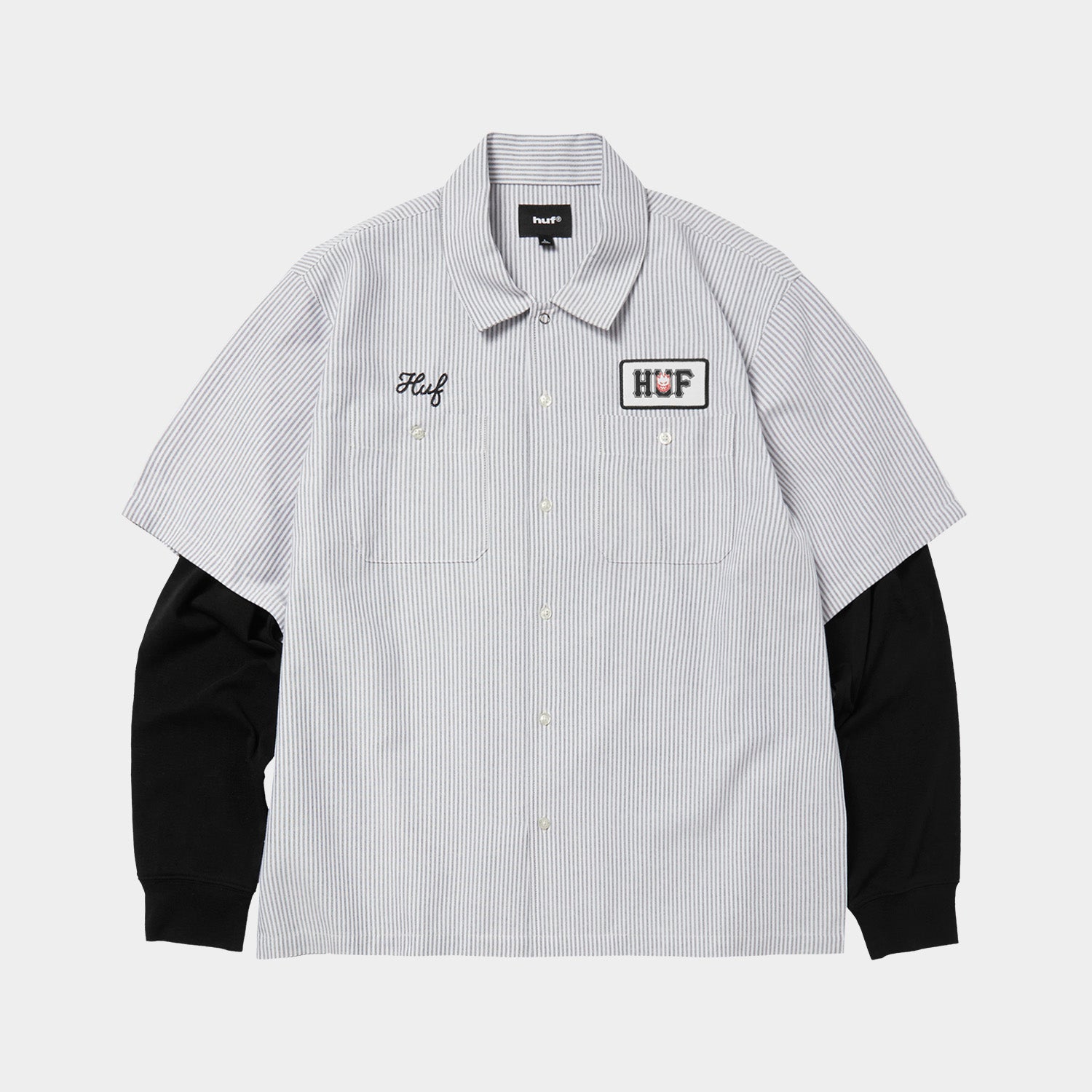 HUF (ハフ) Worldwide JP /TOPS & SHIRTS(トップス&シャツ)/ huf X SPITFIRE UNION WORK SHIRT商品 / BLACK/WHITE