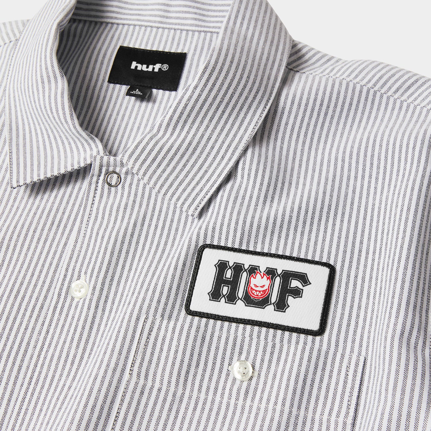 HUF (ハフ) Worldwide JP /TOPS & SHIRTS(トップス&シャツ)/ huf X SPITFIRE UNION WORK SHIRT商品 / BLACK/WHITE