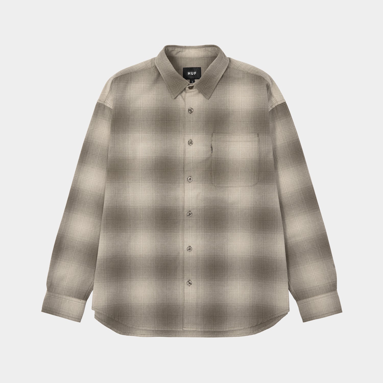 HUF (ハフ) Worldwide JP /TOPS & SHIRTS(トップス&シャツ)/ OG LOGO OMBRE PLAID LS SHIRT商品 / ICE BLUE