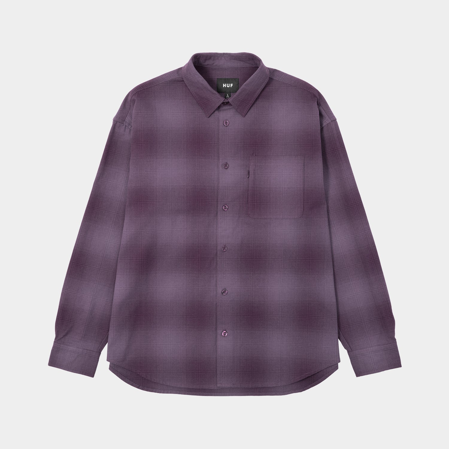 HUF (ハフ) Worldwide JP /TOPS & SHIRTS(トップス&シャツ)/ OG LOGO OMBRE PLAID LS SHIRT商品 / ICE BLUE