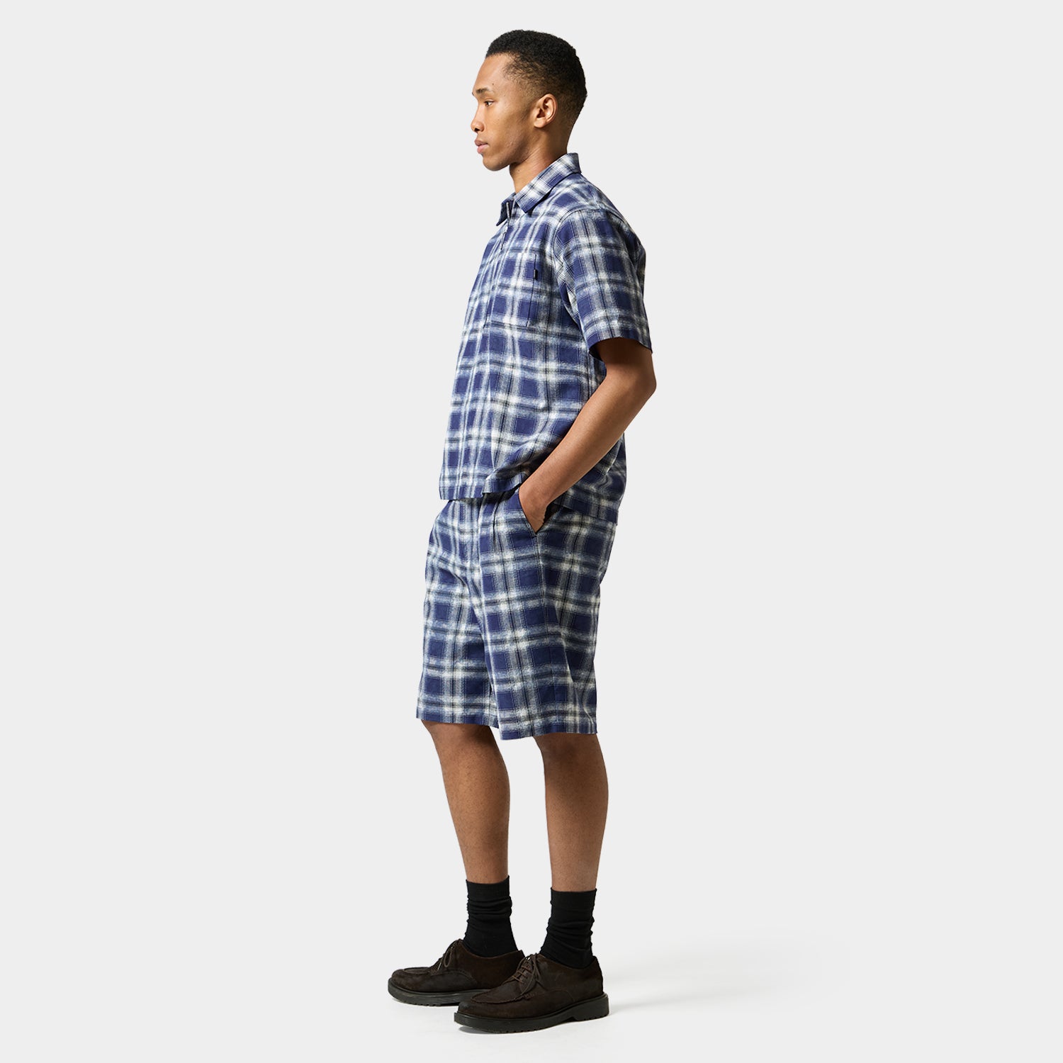 HUF (ハフ) Worldwide JP /TOPS & SHIRTS(トップス&シャツ)/ MISTY PLAID SHIRT商品 / NAVY
