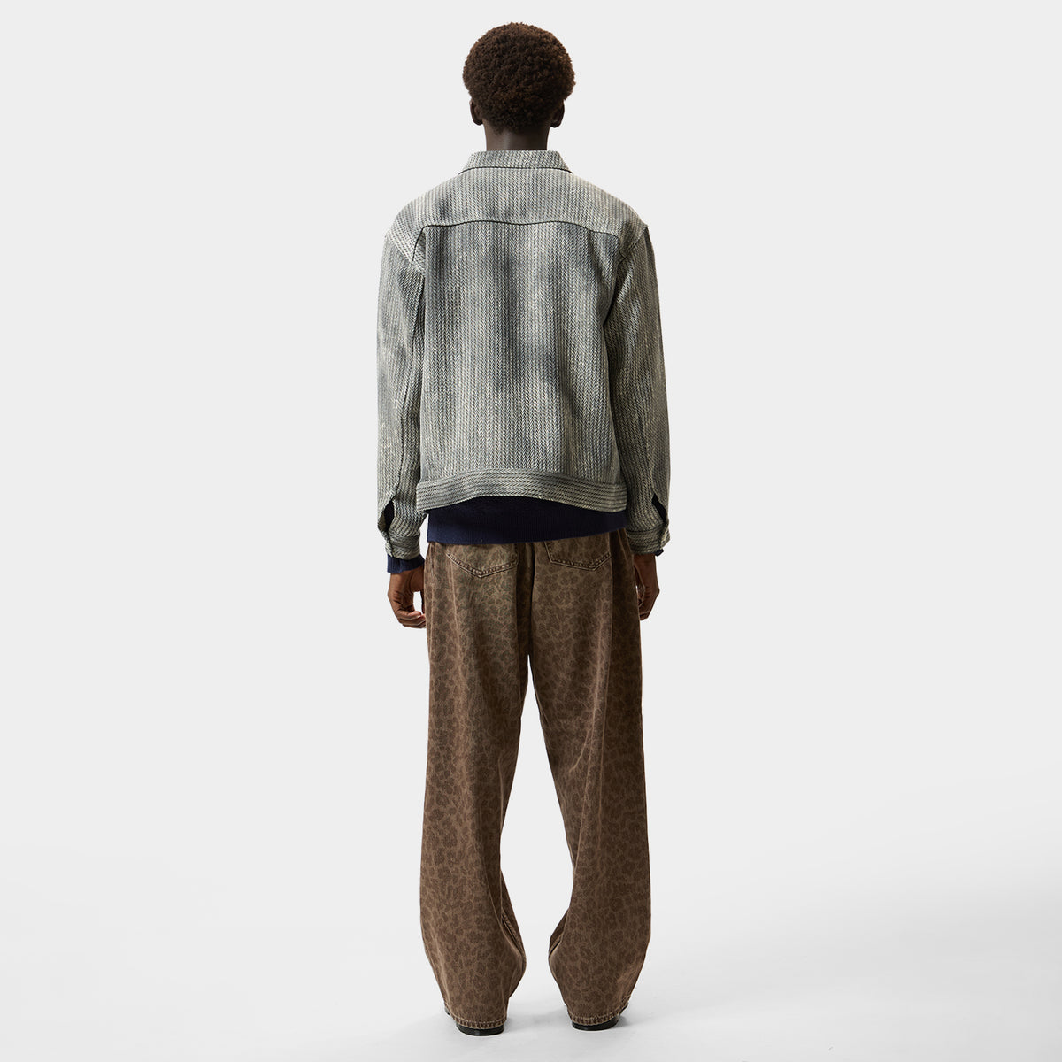 HUF (ハフ) Worldwide JP /TOPS & SHIRTS(トップス&シャツ)/ HERRINGBONE FADE ZIP LS SHIRT商品 / BROWN