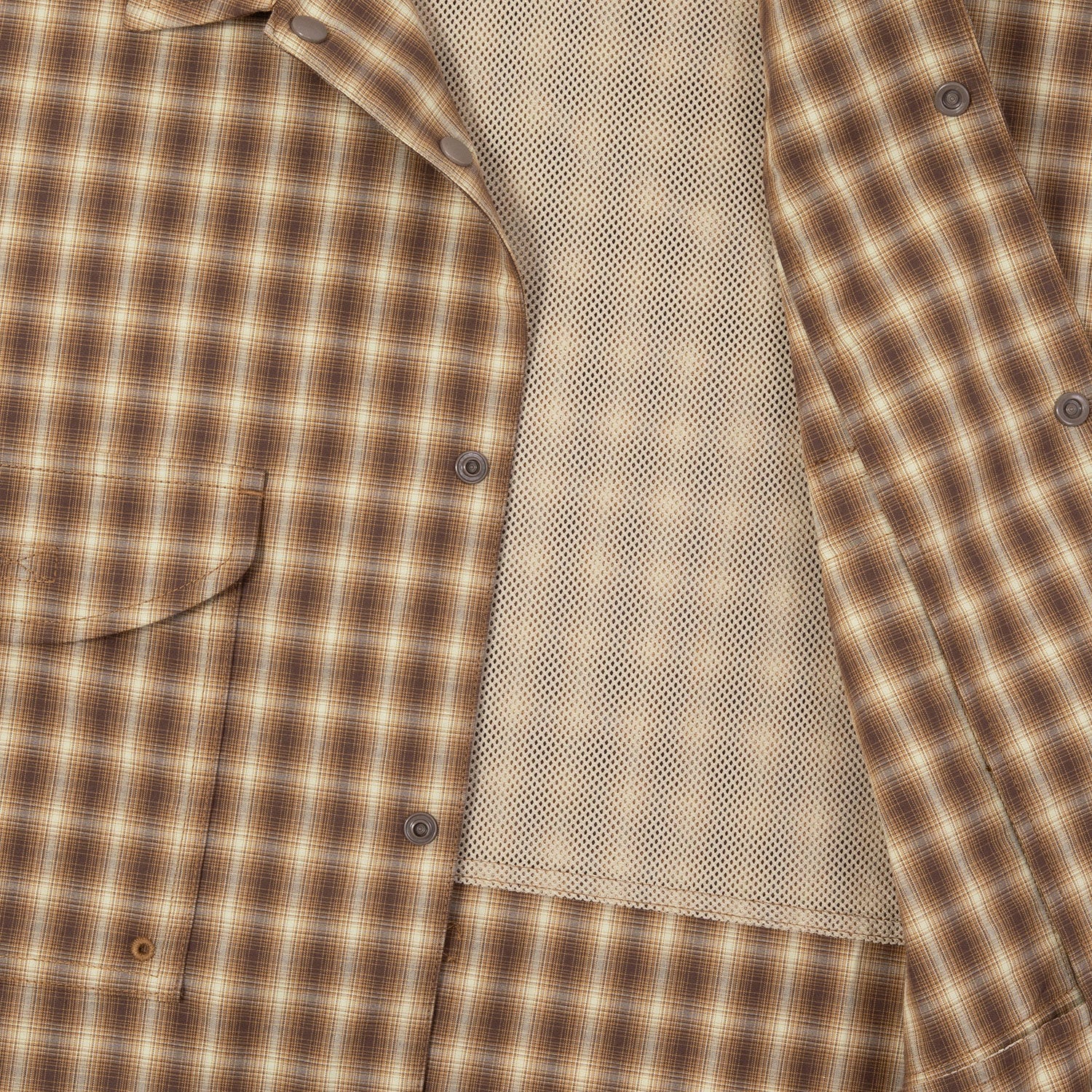 HUF (ハフ) Worldwide JP /TOPS & SHIRTS(トップス&シャツ)/ AIR FLOW CONVERTIBLE LS SHIRT商品 / BROWN