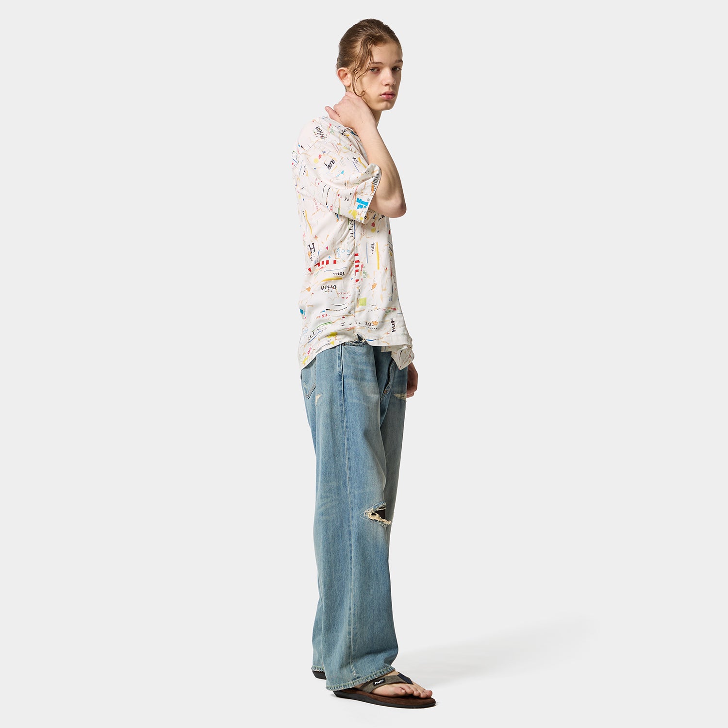 HUF (ハフ) Worldwide JP /TOPS & SHIRTS(トップス&シャツ)/ HUF X ORION COLLAGE SHIRT商品 / WHITE