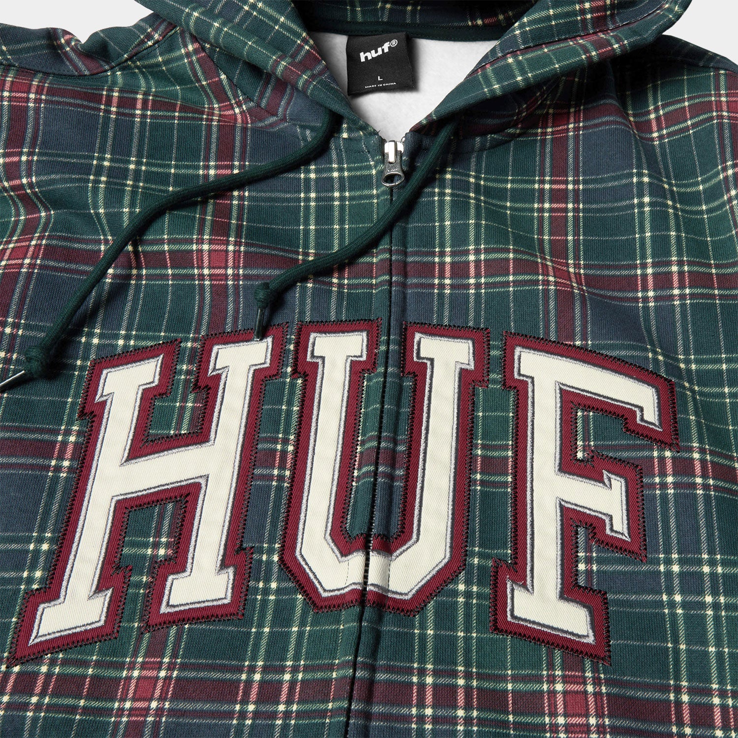 HUF (ハフ) Worldwide JP /HOODIES(パーカー)/ ARCH PLAID FULL ZIP HEAVYWEIGHT HOODIE商品 / FOREST