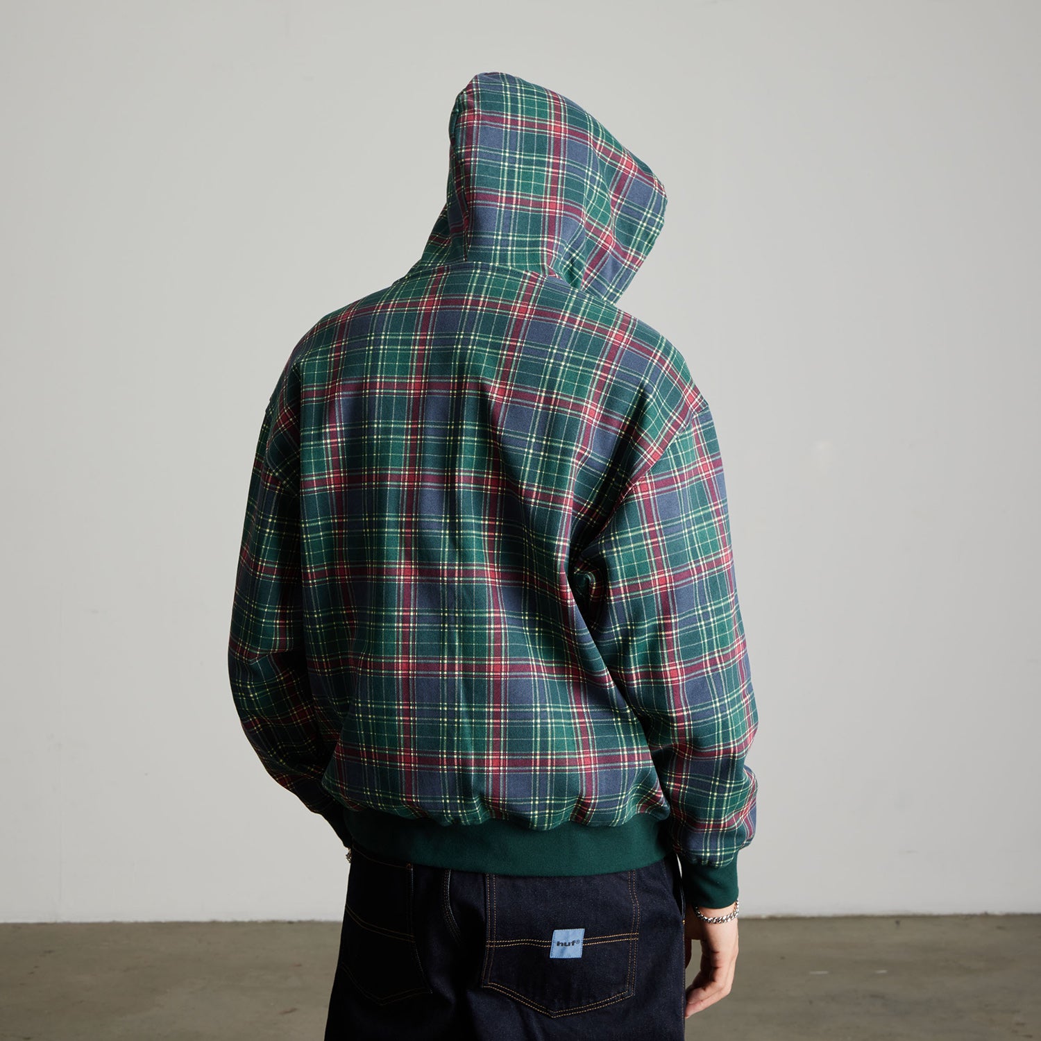 HUF (ハフ) Worldwide JP /HOODIES(パーカー)/ ARCH PLAID FULL ZIP HEAVYWEIGHT HOODIE商品 / FOREST
