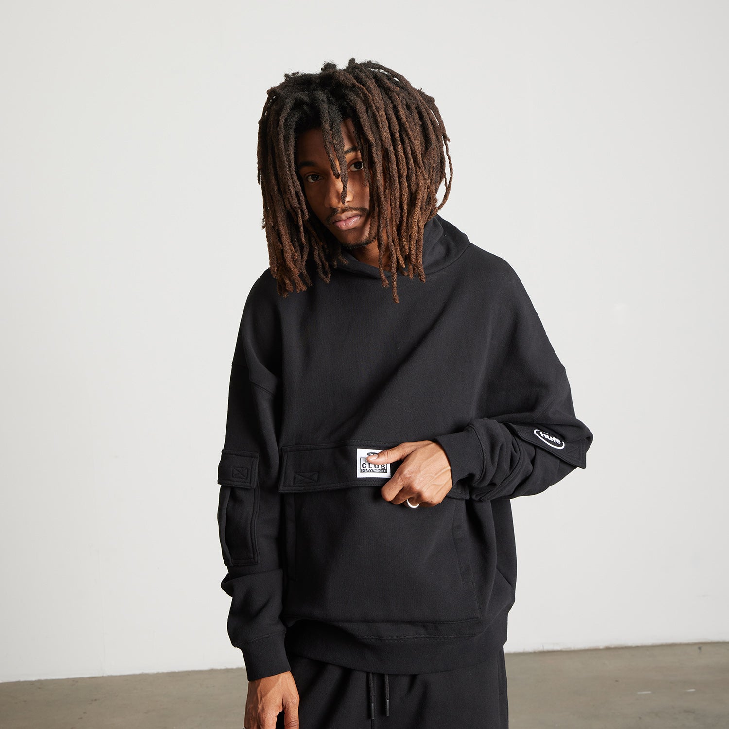 HUF (ハフ) Worldwide JP /HOODIES(パーカー)/ HUF X PROCLUB MULTI POCKET HOODIE商品 / BLACK