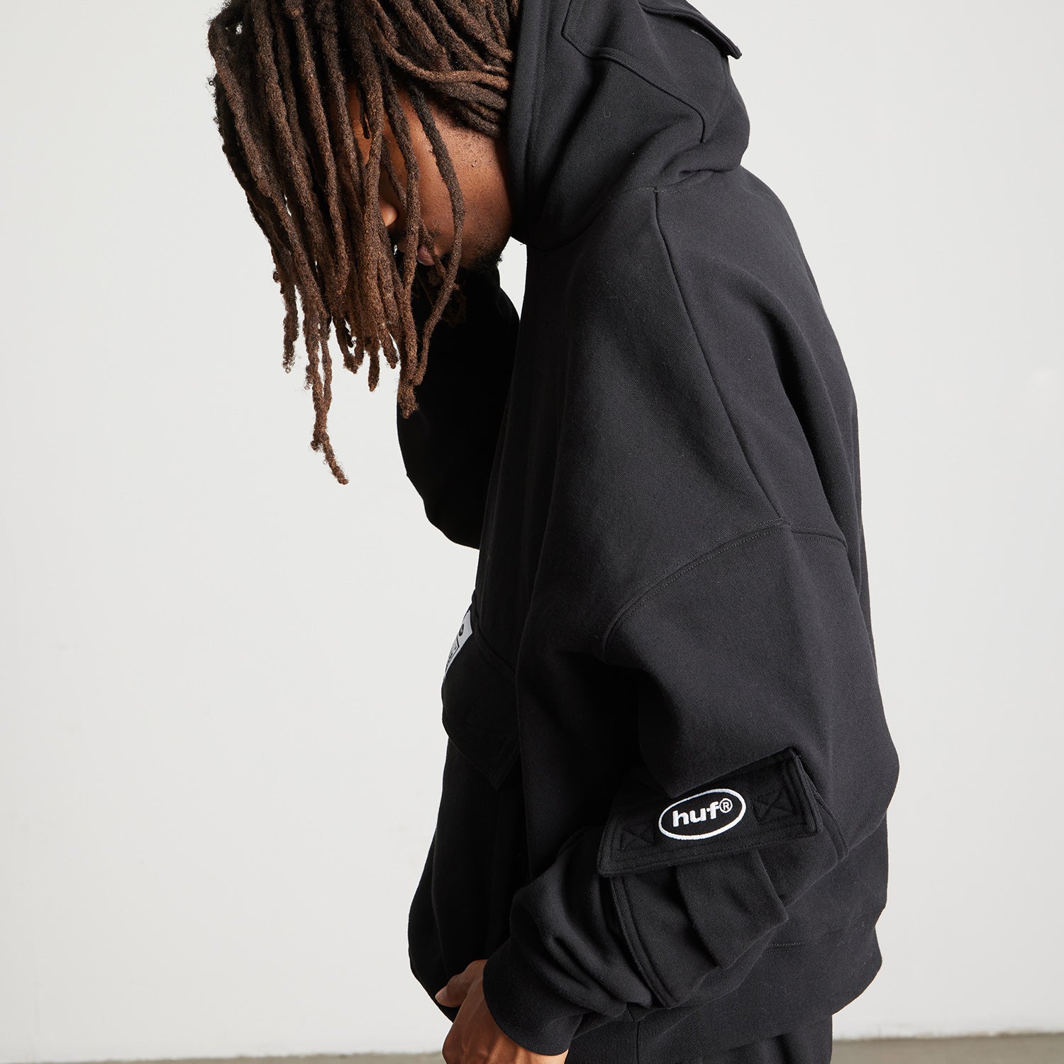 HUF (ハフ) Worldwide JP /HOODIES(パーカー)/ HUF X PROCLUB MULTI POCKET HOODIE商品 / BLACK