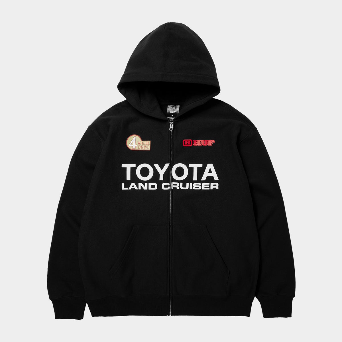 HUF (ハフ) Worldwide JP /HOODIES(パーカー)/ huf® X TOYOTA LAND CRUISER HEAVYWEIGHT FULL ZIP HOODIE商品 / BLACK