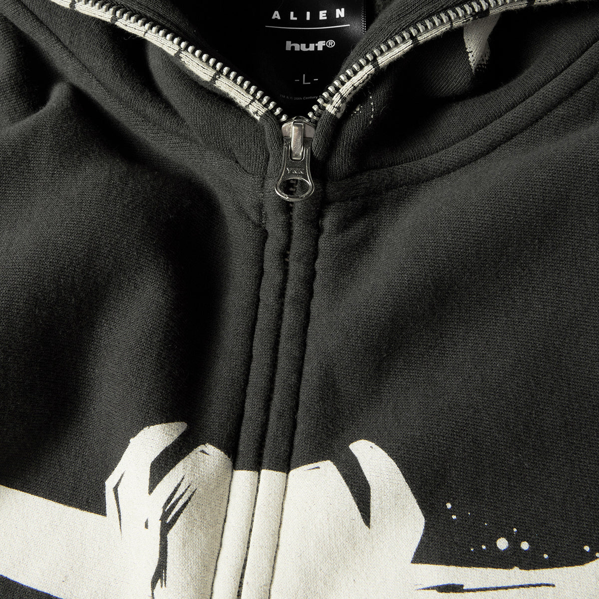 HUF (ハフ) Worldwide JP /HOODIES(パーカー)/ HUF X ALIENS FACEHUGGER FULL ZIP WASHED HOODIE商品 / VINTAGE BLACK