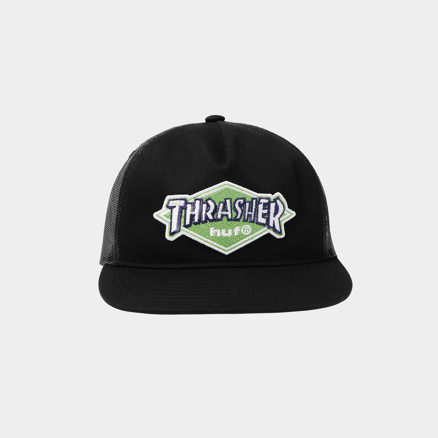 HUF (ハフ) Worldwide JP /HATS & BEANIES(ハット&ビーニー)/ HUF X THRASHER LOGO TWILL TRUCKER商品 / BLACK