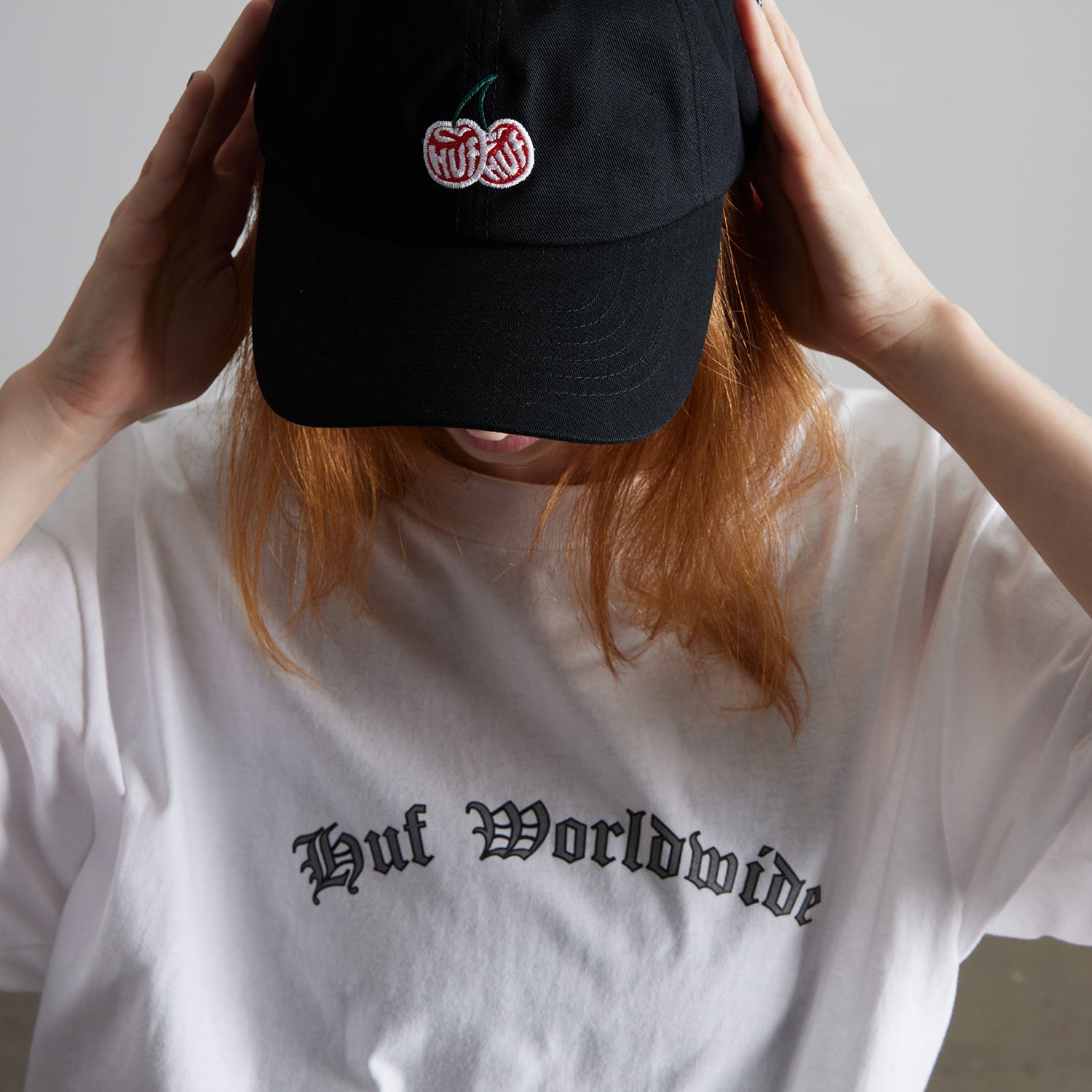 HUF (ハフ) Worldwide JP /HATS & BEANIES(ハット&ビーニー)/ CHERRIES 6 PANEL CV HAT商品 / BLACK