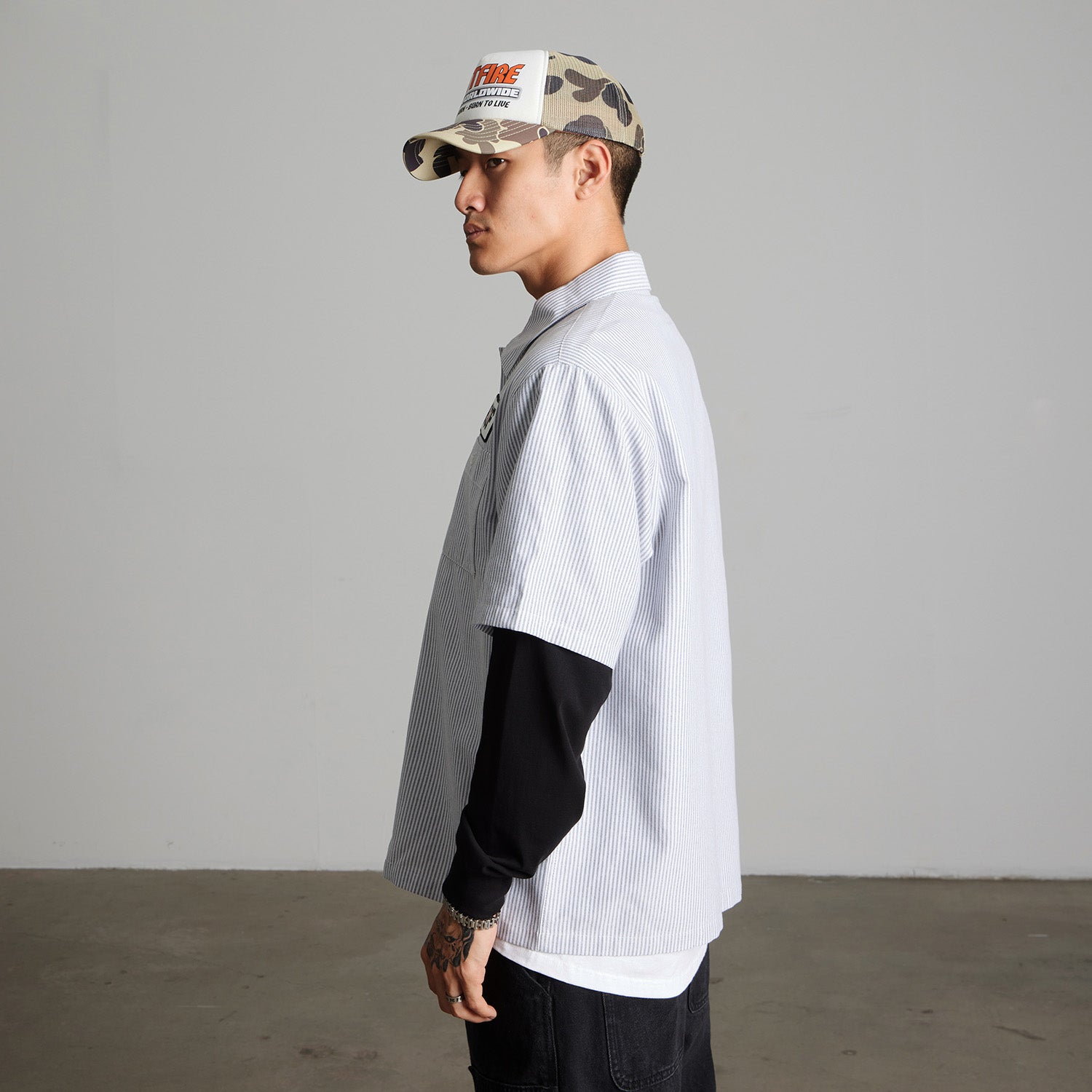 HUF (ハフ) Worldwide JP /HATS & BEANIES(ハット&ビーニー)/ huf X SPITFIRE BURN FOREVER TRUCKER HAT商品 / CAMO