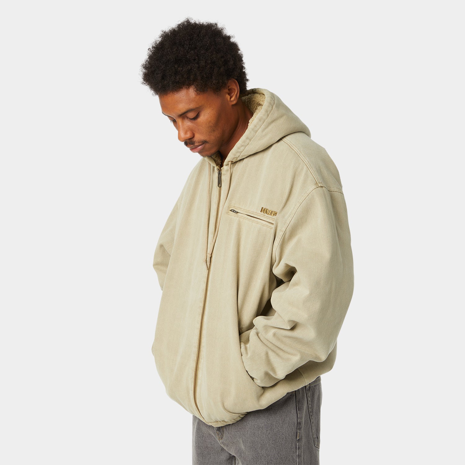 HUF (ハフ) Worldwide JP /JACKETS(ジャケット)/ WHAT A JUNGLE DENIM WORK JACKET商品 / EVERGREEN