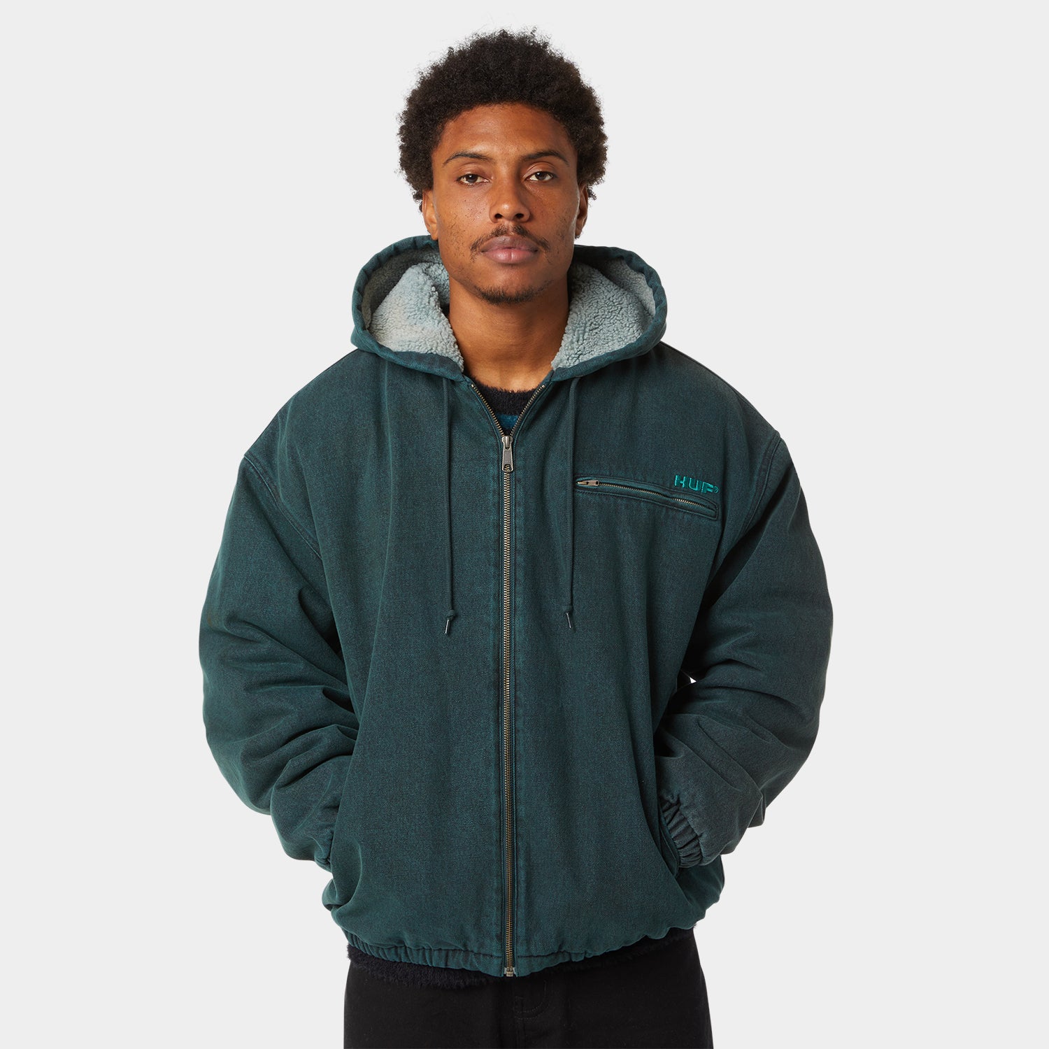HUF (ハフ) Worldwide JP /JACKETS(ジャケット)/ WHAT A JUNGLE DENIM WORK JACKET商品 / EVERGREEN