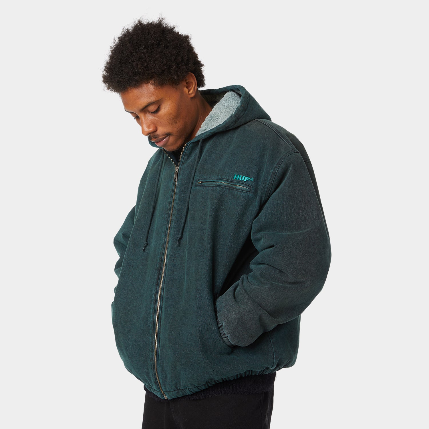 HUF (ハフ) Worldwide JP /JACKETS(ジャケット)/ WHAT A JUNGLE DENIM WORK JACKET商品 / EVERGREEN