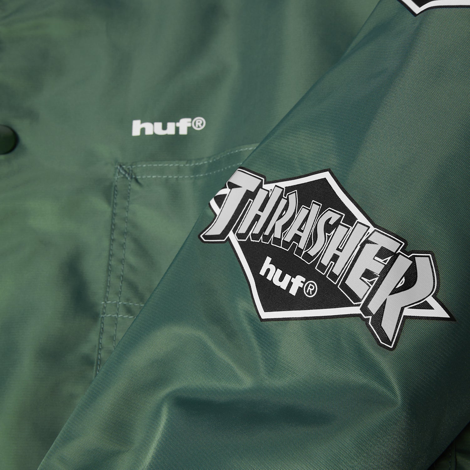 HUF (ハフ) Worldwide JP /JACKETS(ジャケット)/ HUF X THRASHER LOGO JACKET商品 / FOREST GREEN