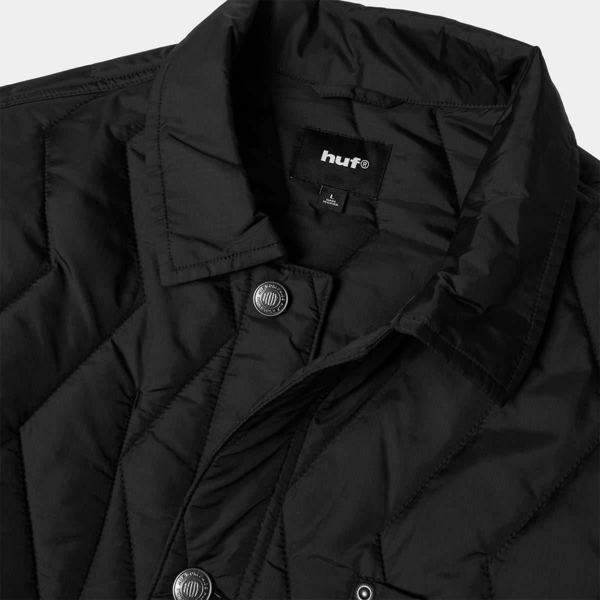 HUF (ハフ) Worldwide JP /JACKETS(ジャケット)/ ZIG ZAG QUILTED CHORE JACKET商品 / BLACK