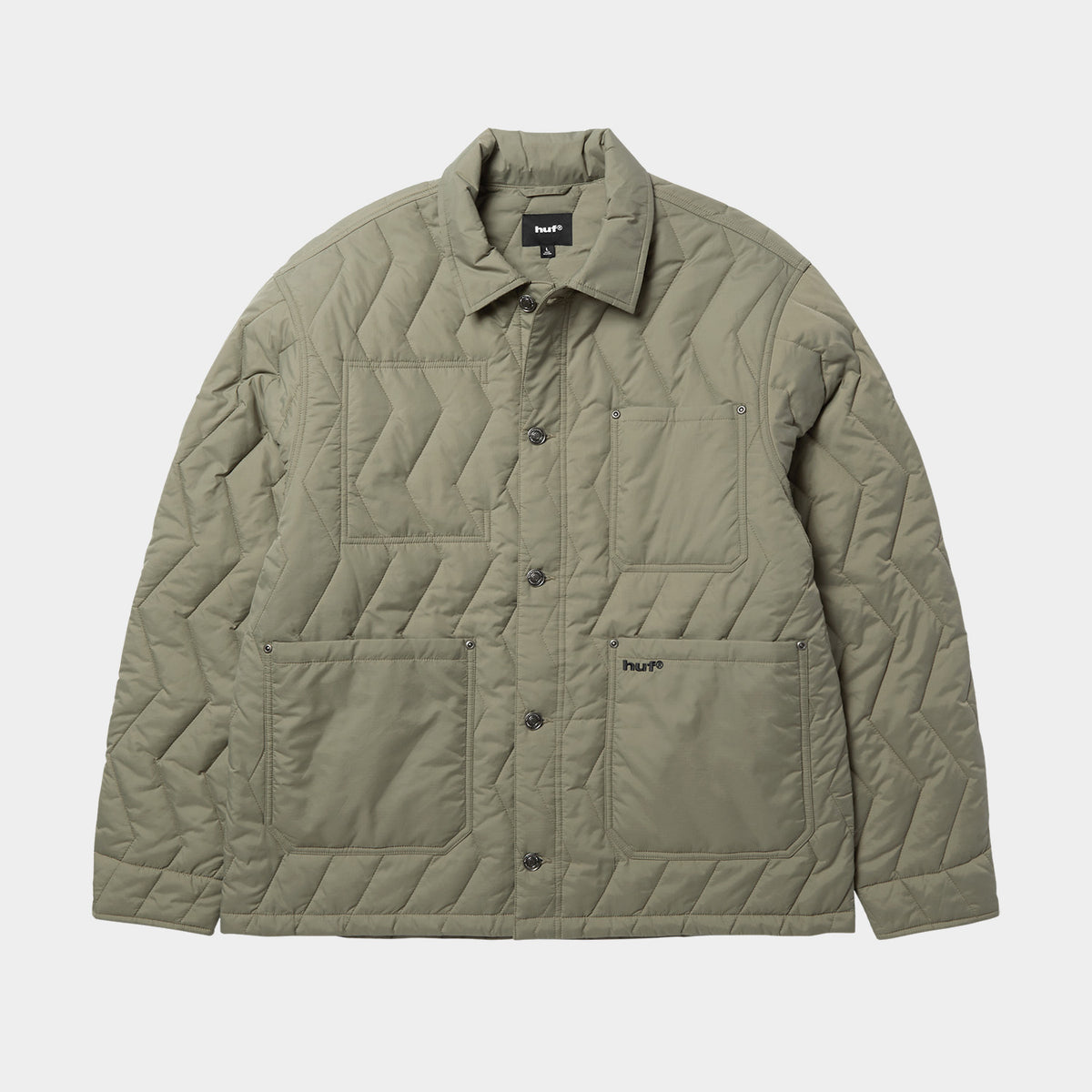 HUF (ハフ) Worldwide JP /JACKETS(ジャケット)/ ZIG ZAG QUILTED CHORE JACKET商品 / BLACK