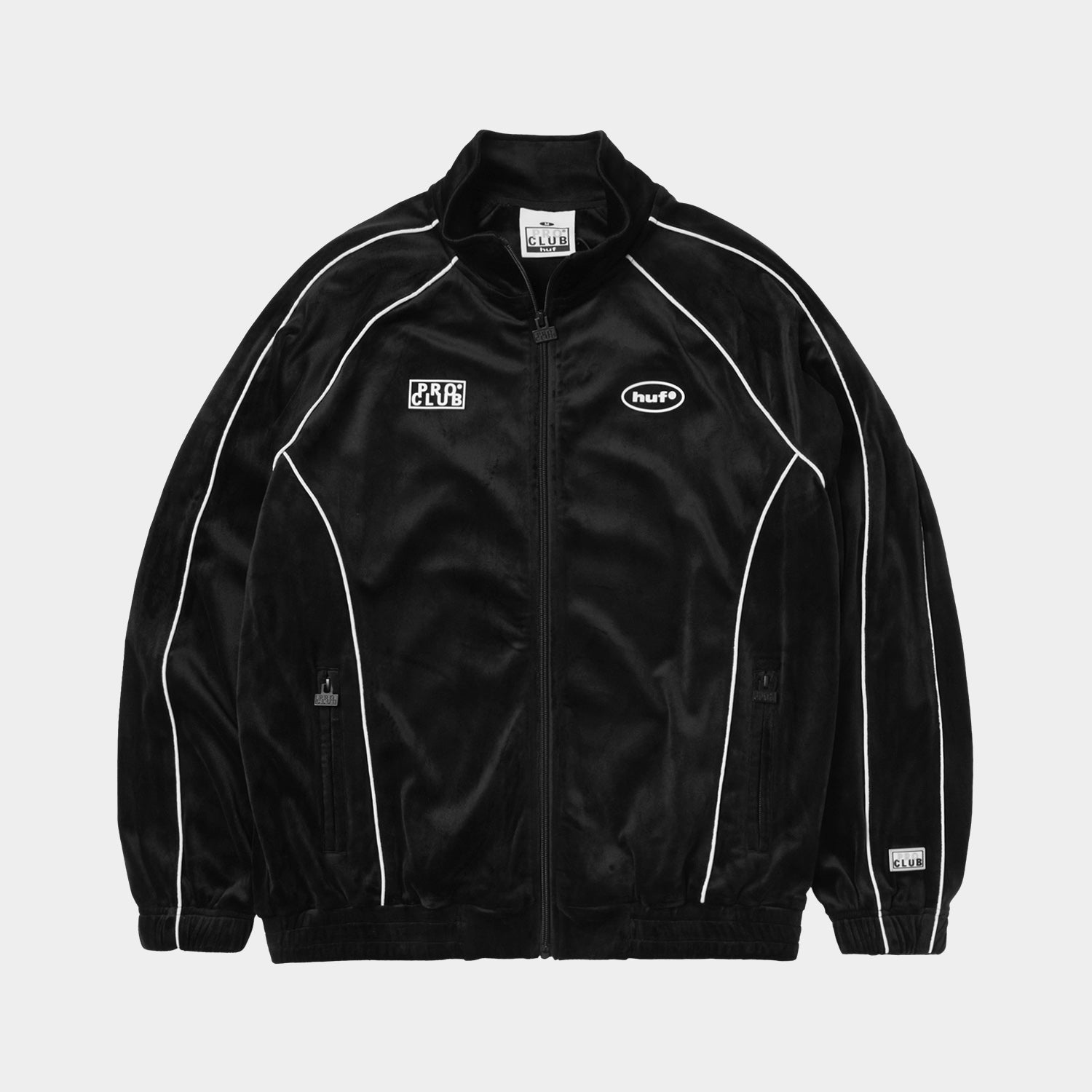 HUF (ハフ) Worldwide JP /JACKETS(ジャケット)/ HUF X PROCLUB VELOUR TRACK JACKET商品 / BLACK