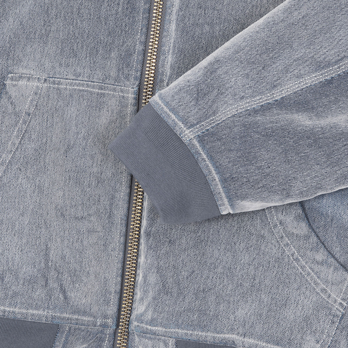 HUF (ハフ) Worldwide JP /JACKETS(ジャケット)/ FLOCKED DENIM HOODED JACKET商品 / STONE