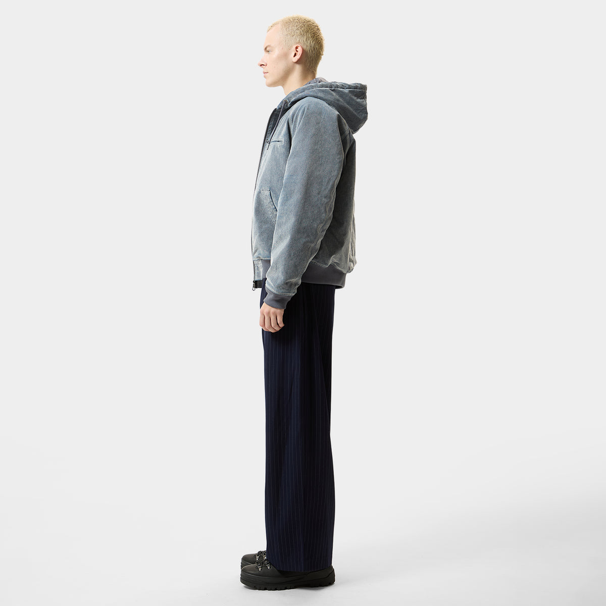 HUF (ハフ) Worldwide JP /JACKETS(ジャケット)/ FLOCKED DENIM HOODED JACKET商品 / STONE