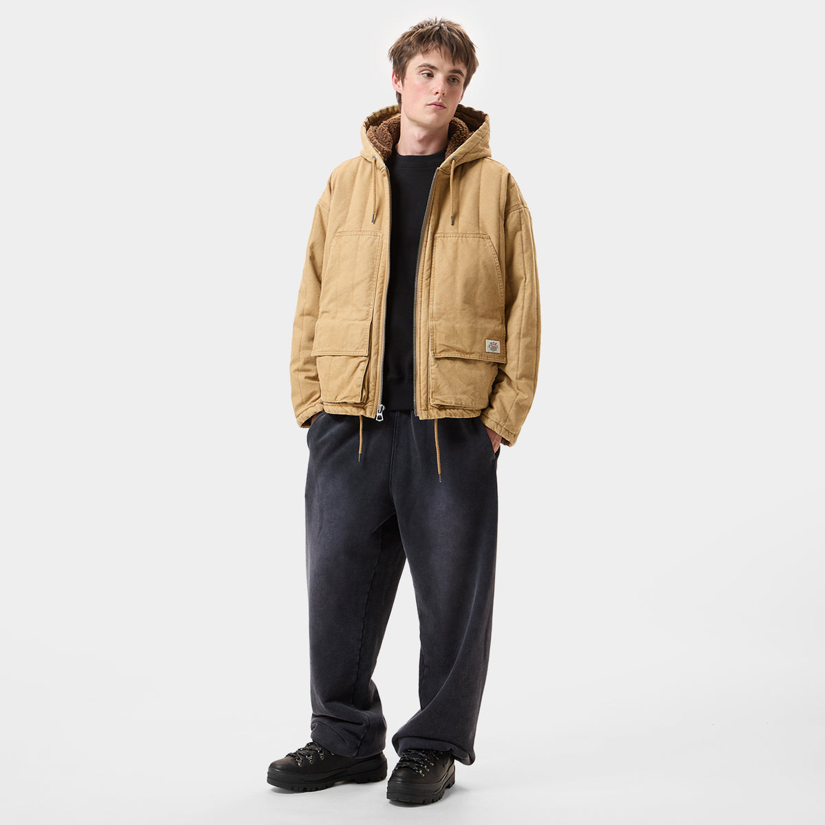 HUF (ハフ) Worldwide JP /JACKETS(ジャケット)/ HUF CREW CANVAS HOODED JACKET商品 / MUSTARD