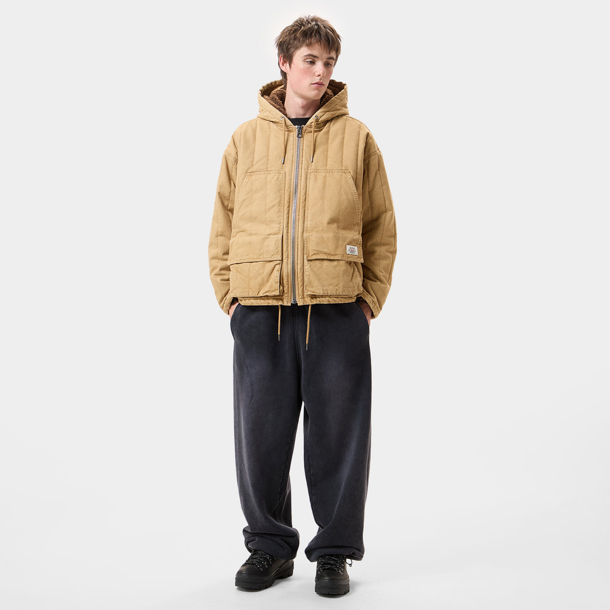 HUF (ハフ) Worldwide JP /JACKETS(ジャケット)/ HUF CREW CANVAS HOODED JACKET商品 / MUSTARD