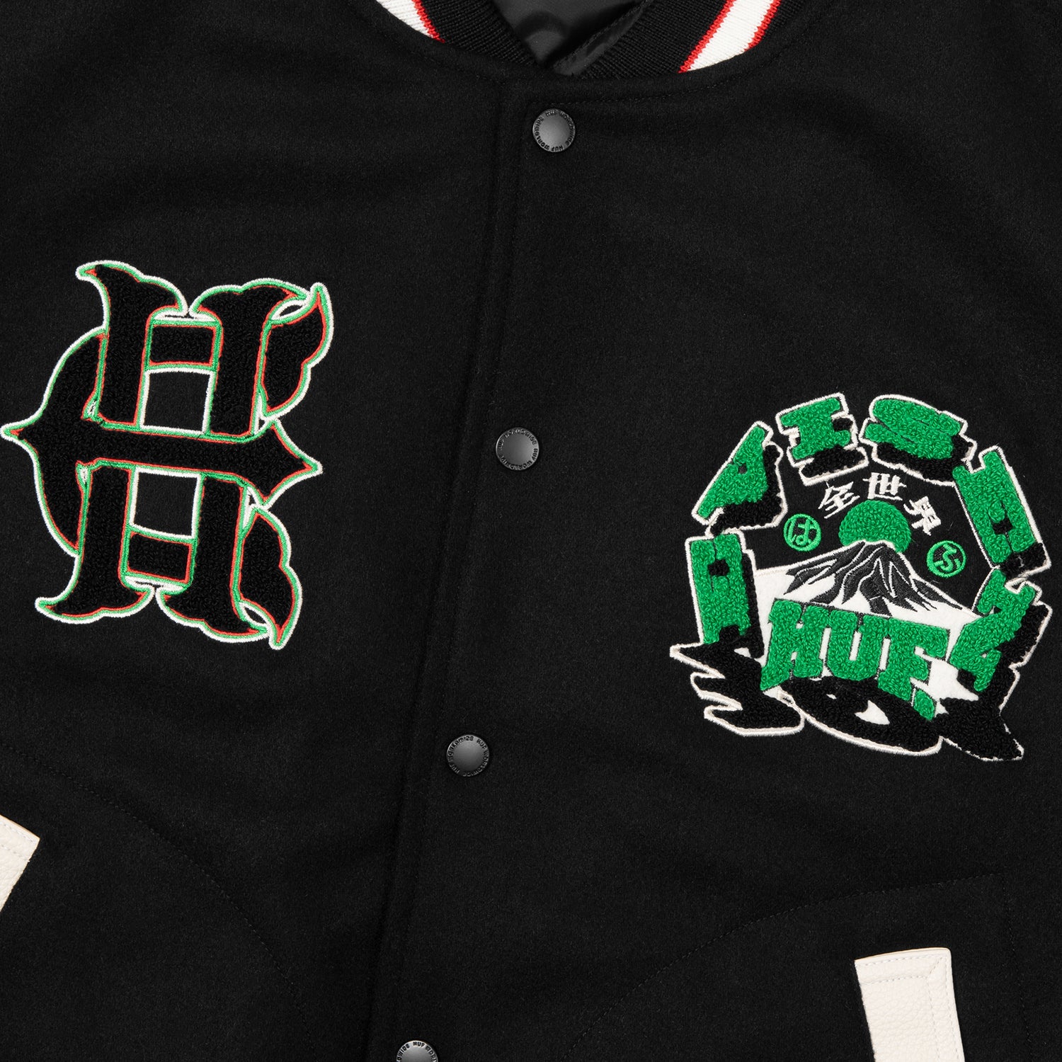 HUF (ハフ) Worldwide JP /JACKETS(ジャケット)/ HUF X EVISEN STADIUM LOGO JACKET商品 / BLACK