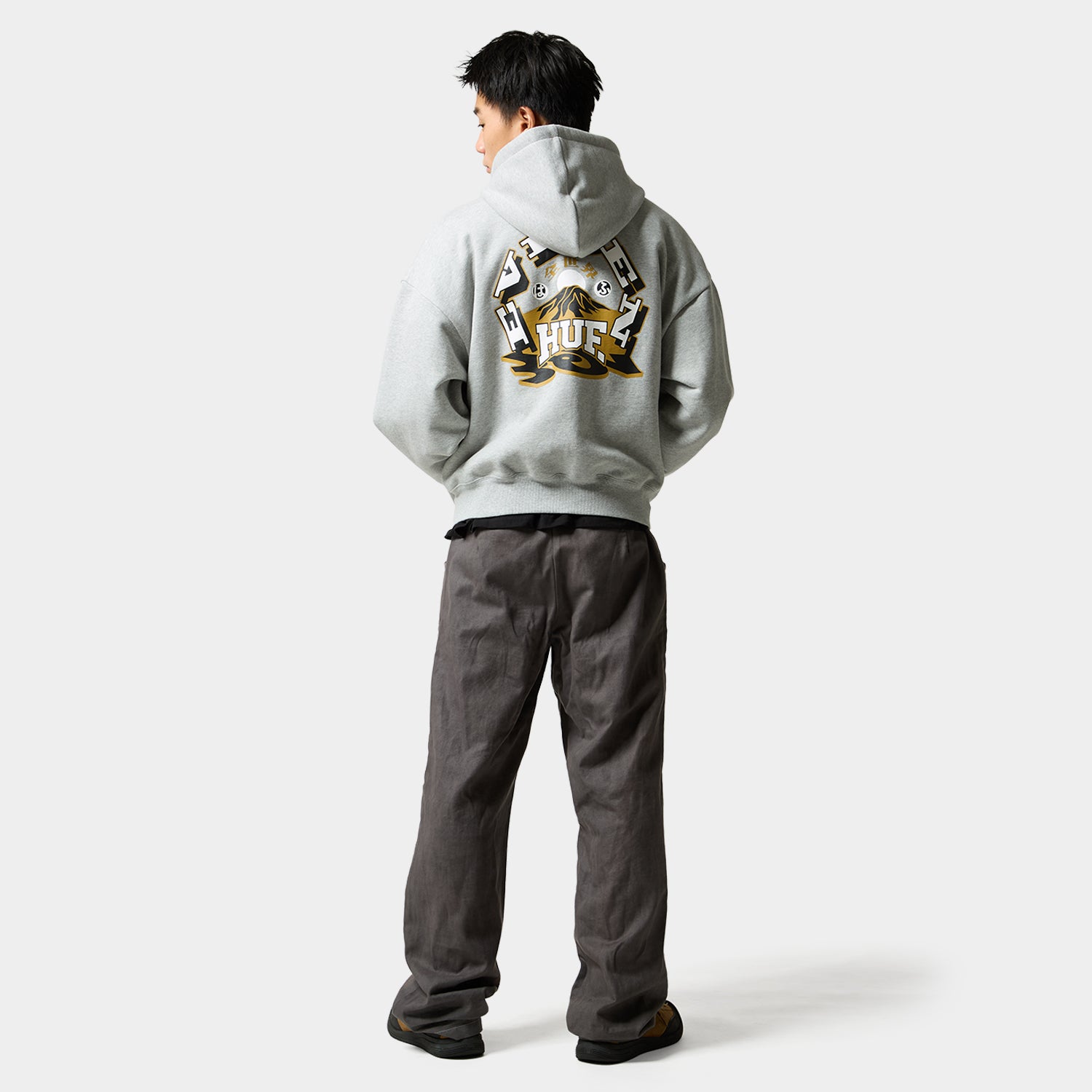 HUF (ハフ) Worldwide JP /HOODIES(パーカー)/ HUF X EVISEN HUFUJI ZIP HOODIE商品 / BLACK