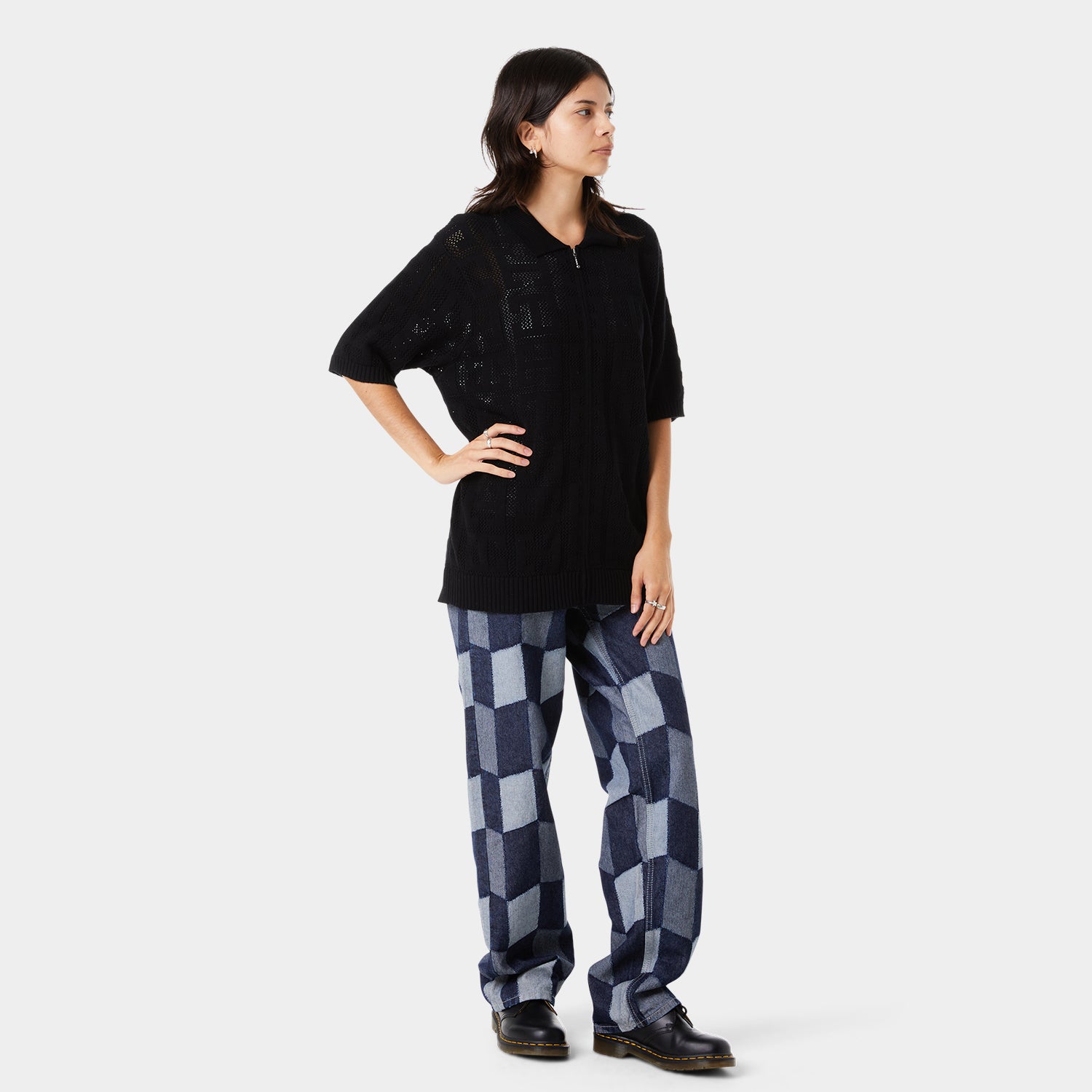 HUF (ハフ) Worldwide JP /KNITS & SWEATERS(ニット&セーター)/ MONOGRAM JACQUARD ZIP SWEATER商品 / SKY