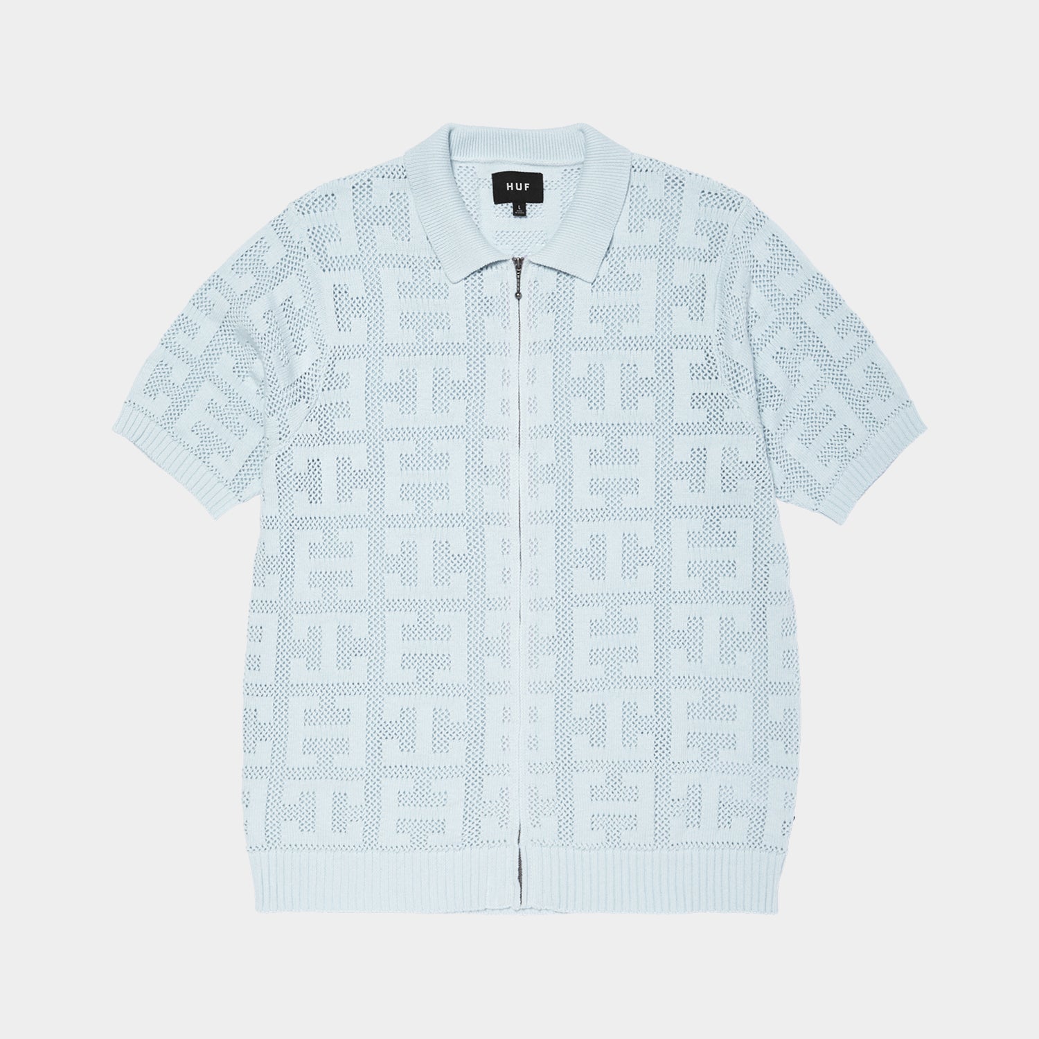 HUF (ハフ) Worldwide JP /KNITS & SWEATERS(ニット&セーター)/ MONOGRAM JACQUARD ZIP SWEATER商品 / SKY