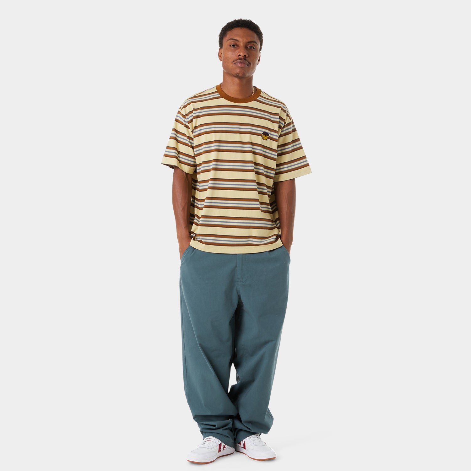 HUF (ハフ) Worldwide JP /TOPS & SHIRTS(トップス&シャツ)/ BIG BLOCK STRIPE BOXY TOP商品 / CLAY