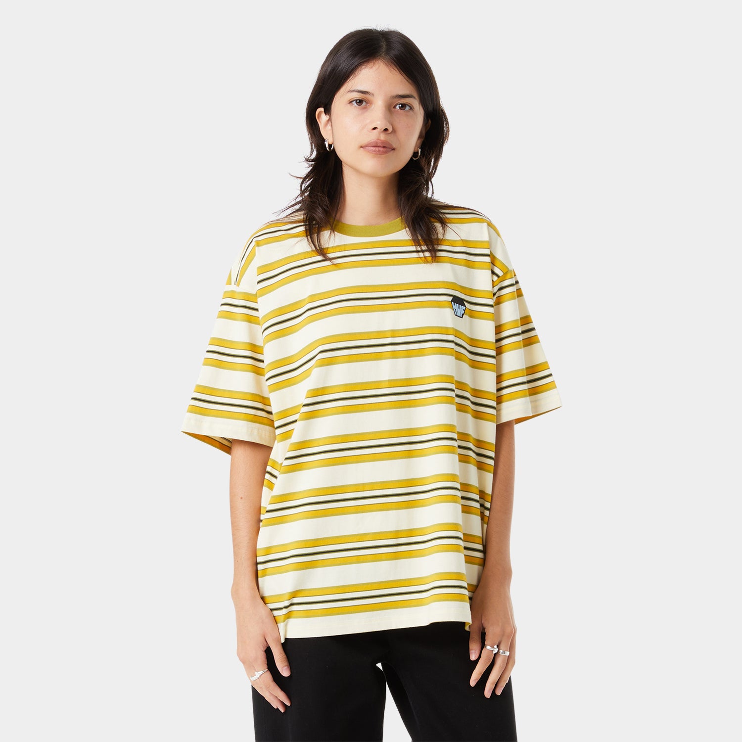 HUF (ハフ) Worldwide JP /TOPS & SHIRTS(トップス&シャツ)/ BIG BLOCK STRIPE BOXY TOP商品 / CLAY