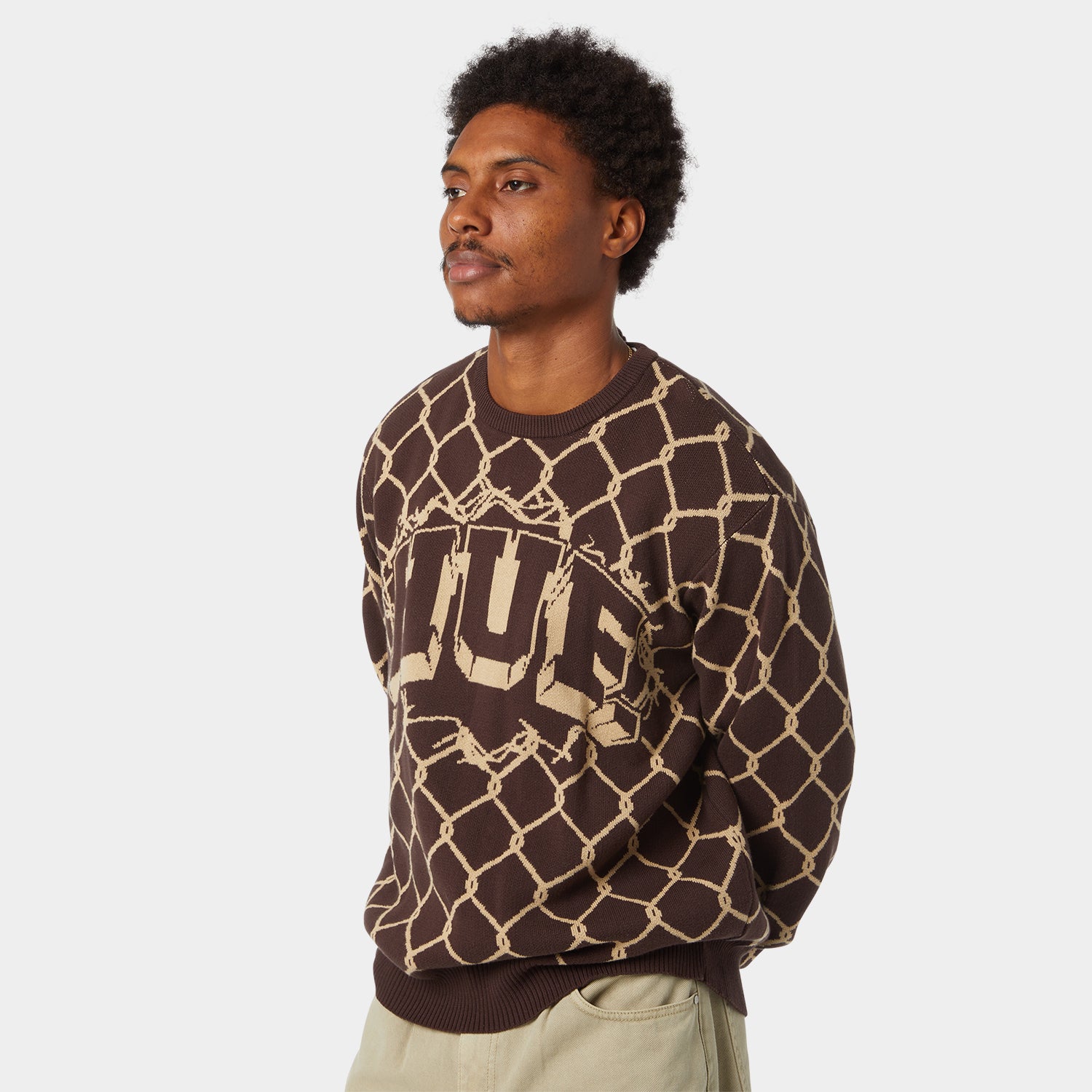 HUF (ハフ) Worldwide JP /KNITS & SWEATERS(ニット&セーター)/ BREAKTHROUGH CREWNECK SWEATER商品 / BISON