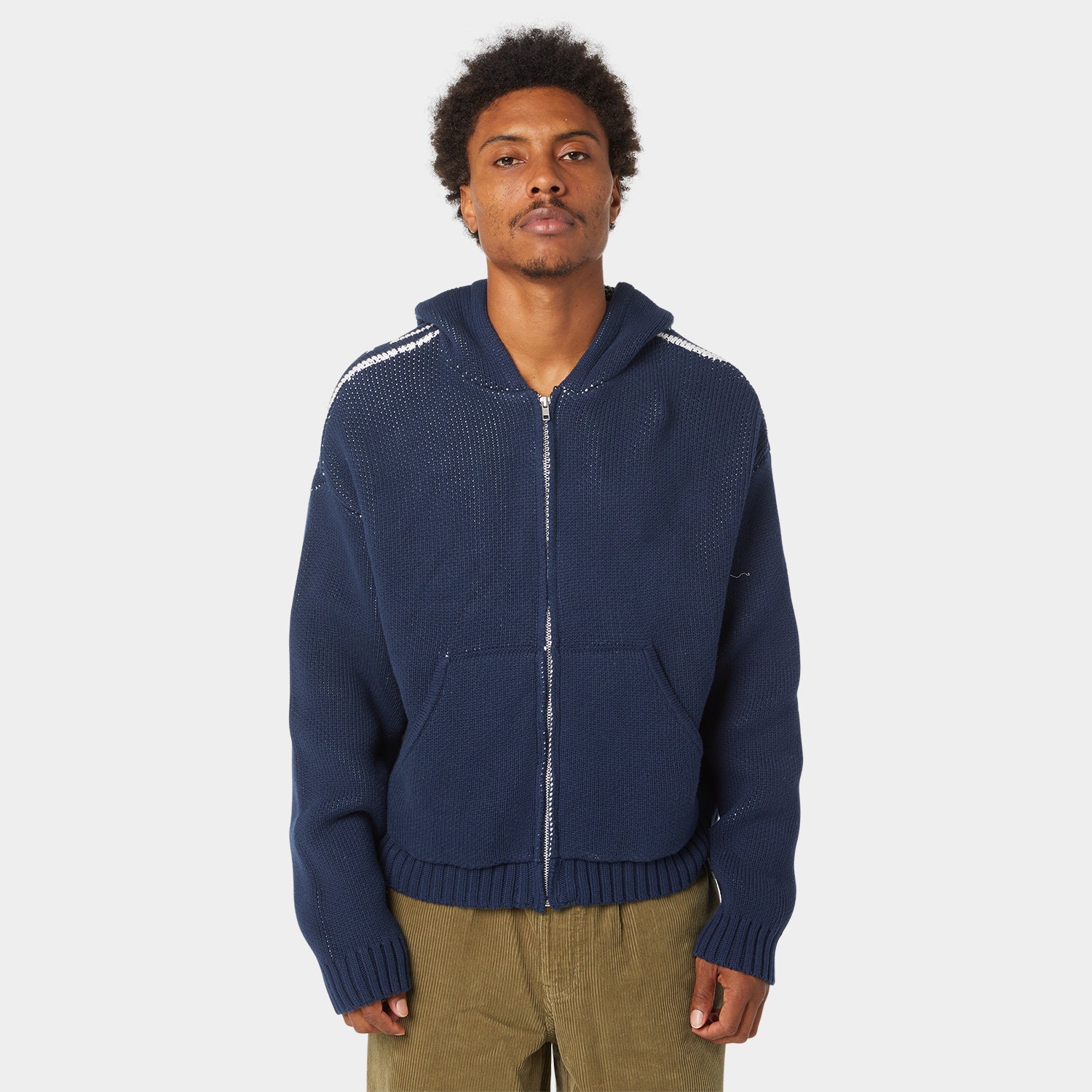 HUF (ハフ) Worldwide JP /KNITS & SWEATERS(ニット&セーター)/ TOKEN ZIP HOODED SWEATER商品 / NAVY