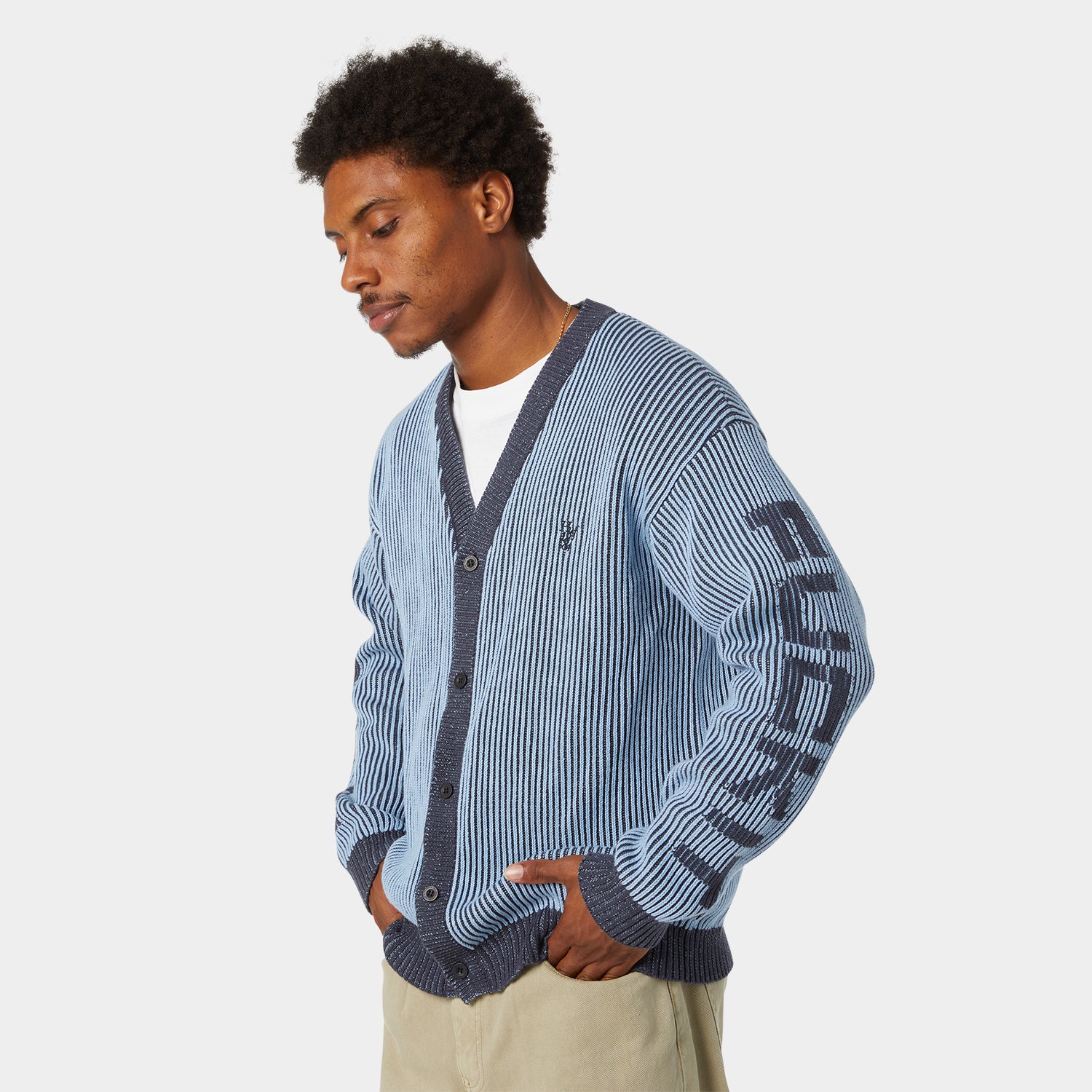 HUF (ハフ) Worldwide JP /KNITS & SWEATERS(ニット&セーター)/ REPEATER CARDIGAN商品 / WASHED BLUE