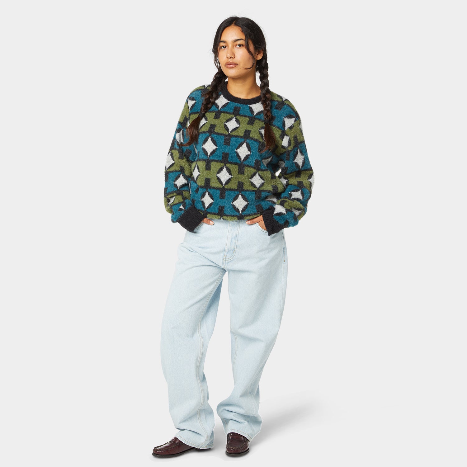 HUF (ハフ) Worldwide JP /KNITS & SWEATERS(ニット&セーター)/ SPACE AGE CREWNECK SWEATER商品 / PINE