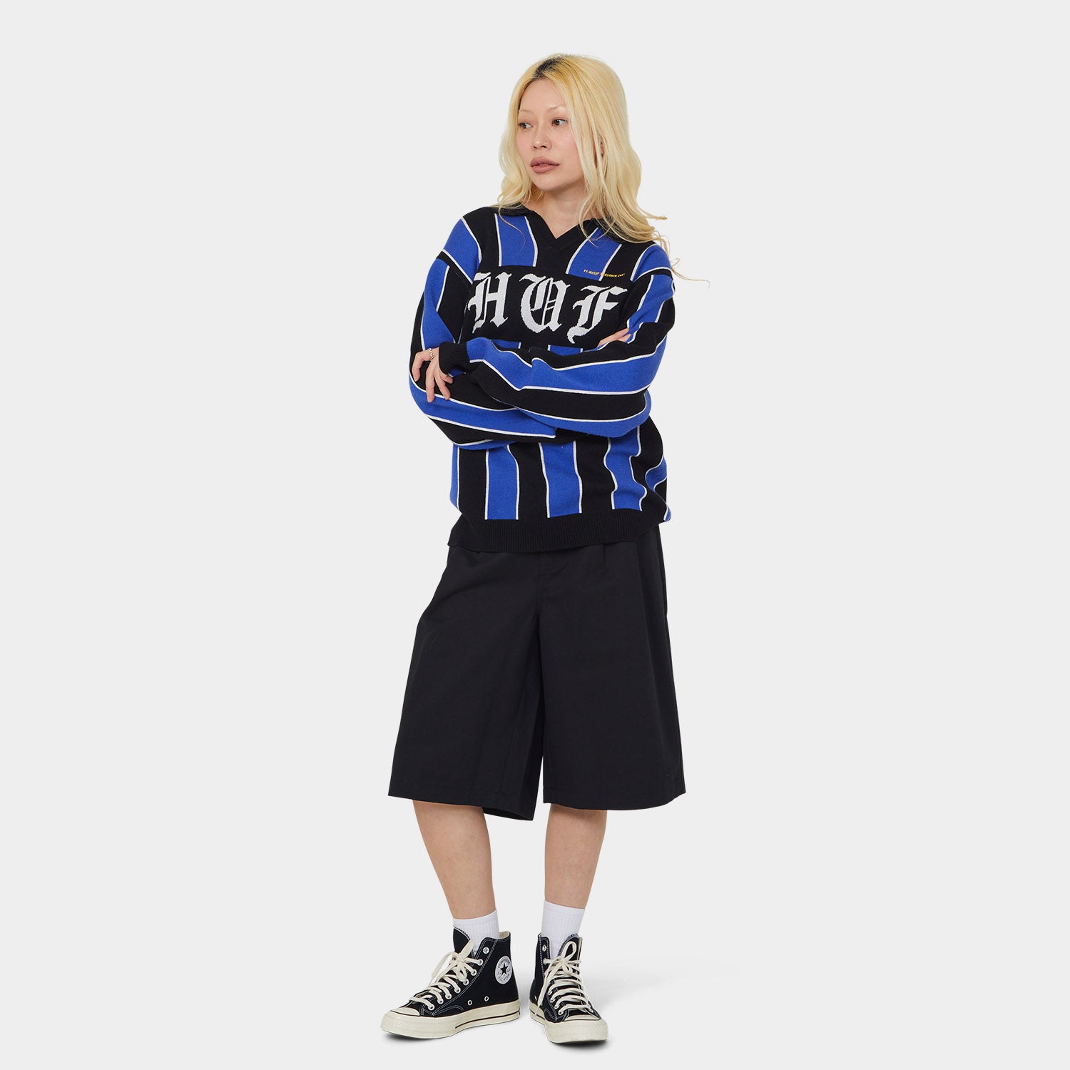 HUF (ハフ) Worldwide JP /KNITS & SWEATERS(ニット&セーター)/ MIDFIELD JERSEY SWEATER商品 / ELECTRIC BLUE