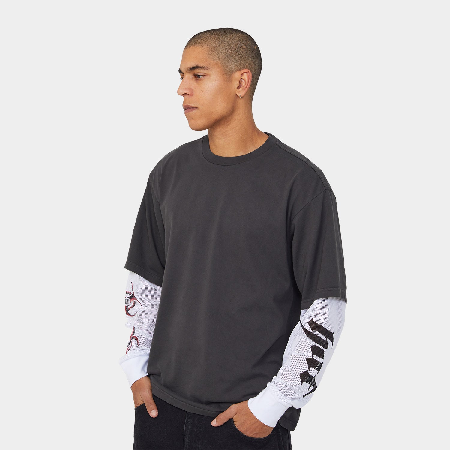 HUF (ハフ) Worldwide JP /TOPS & SHIRTS(トップス&シャツ)/ LEON LS DOUBLE LAYER TOP商品 / ACID GREEN