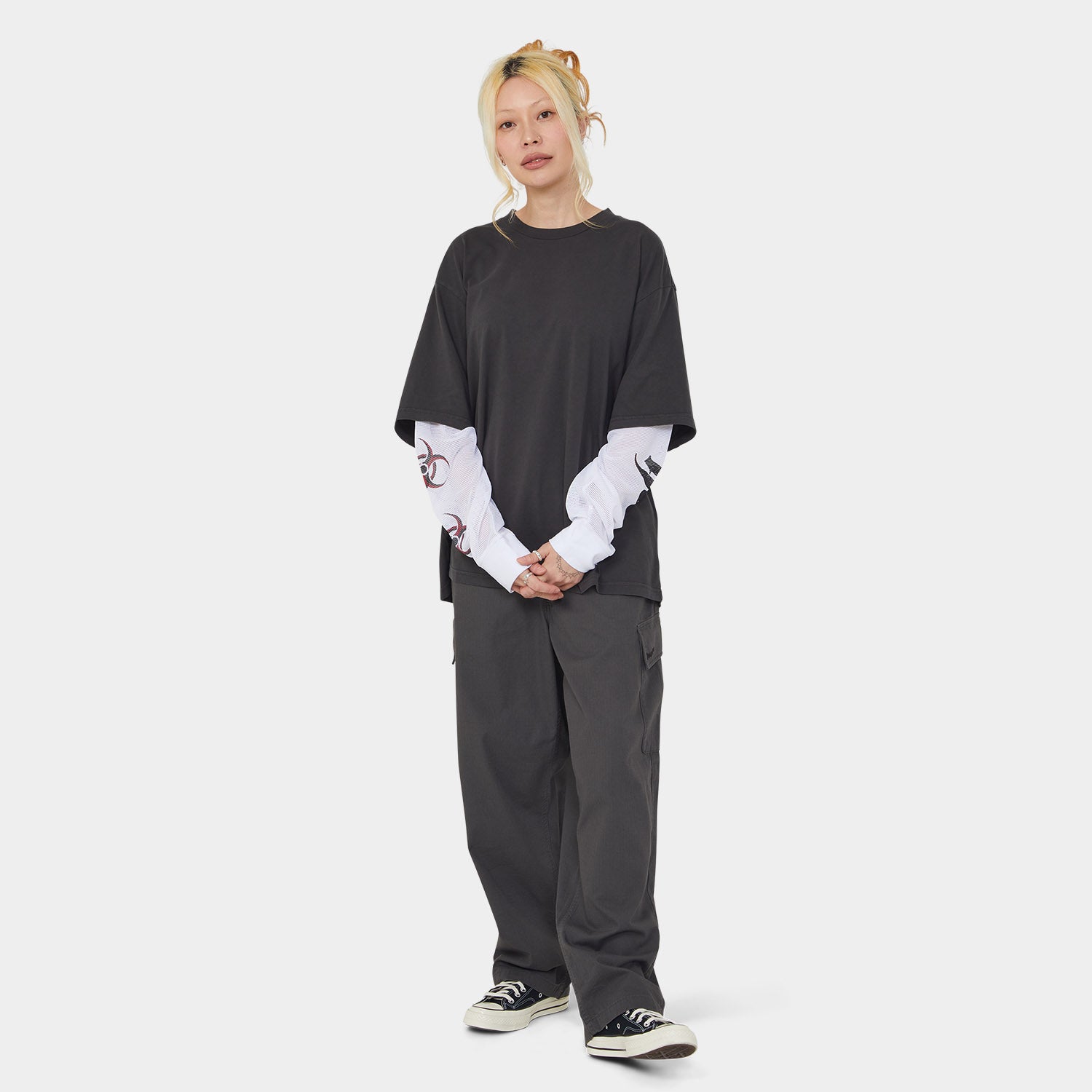 HUF (ハフ) Worldwide JP /TOPS & SHIRTS(トップス&シャツ)/ LEON LS DOUBLE LAYER TOP商品 / ACID GREEN